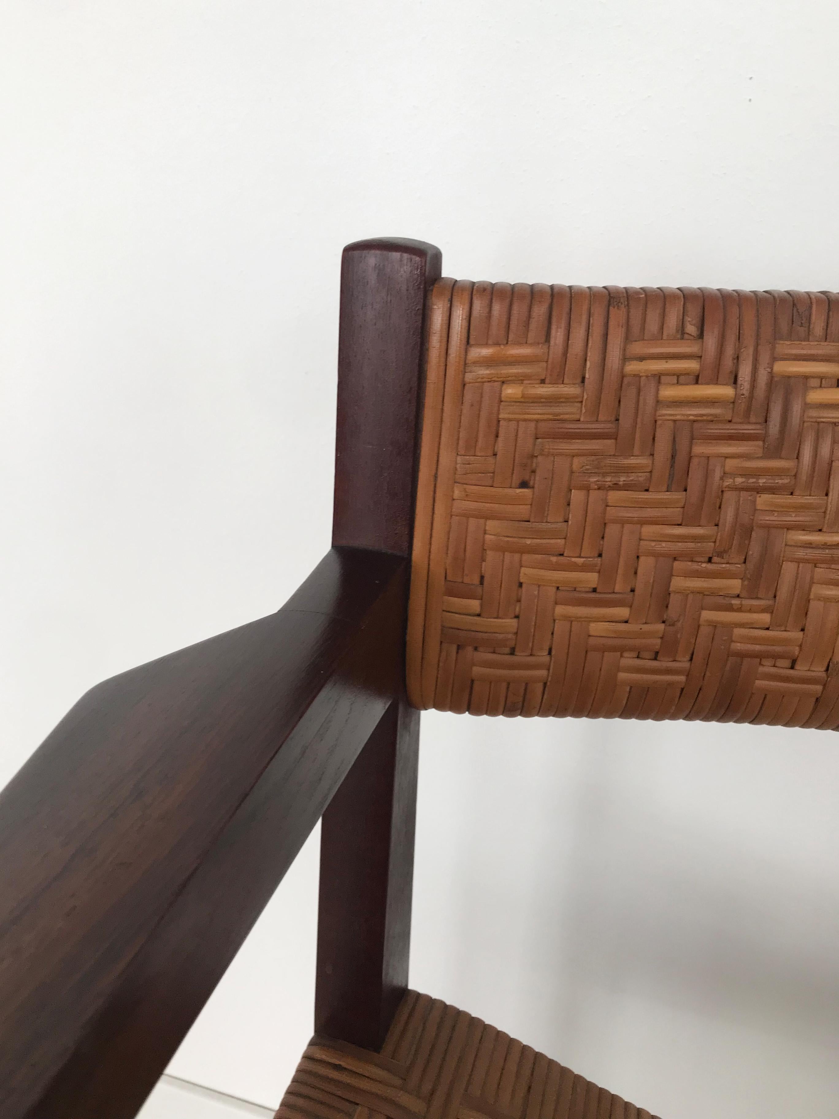 Hvidt & Orla Mølgaard Scandinavian Midcentury Rattan Wood Chair Armchair 1960s For Sale 2