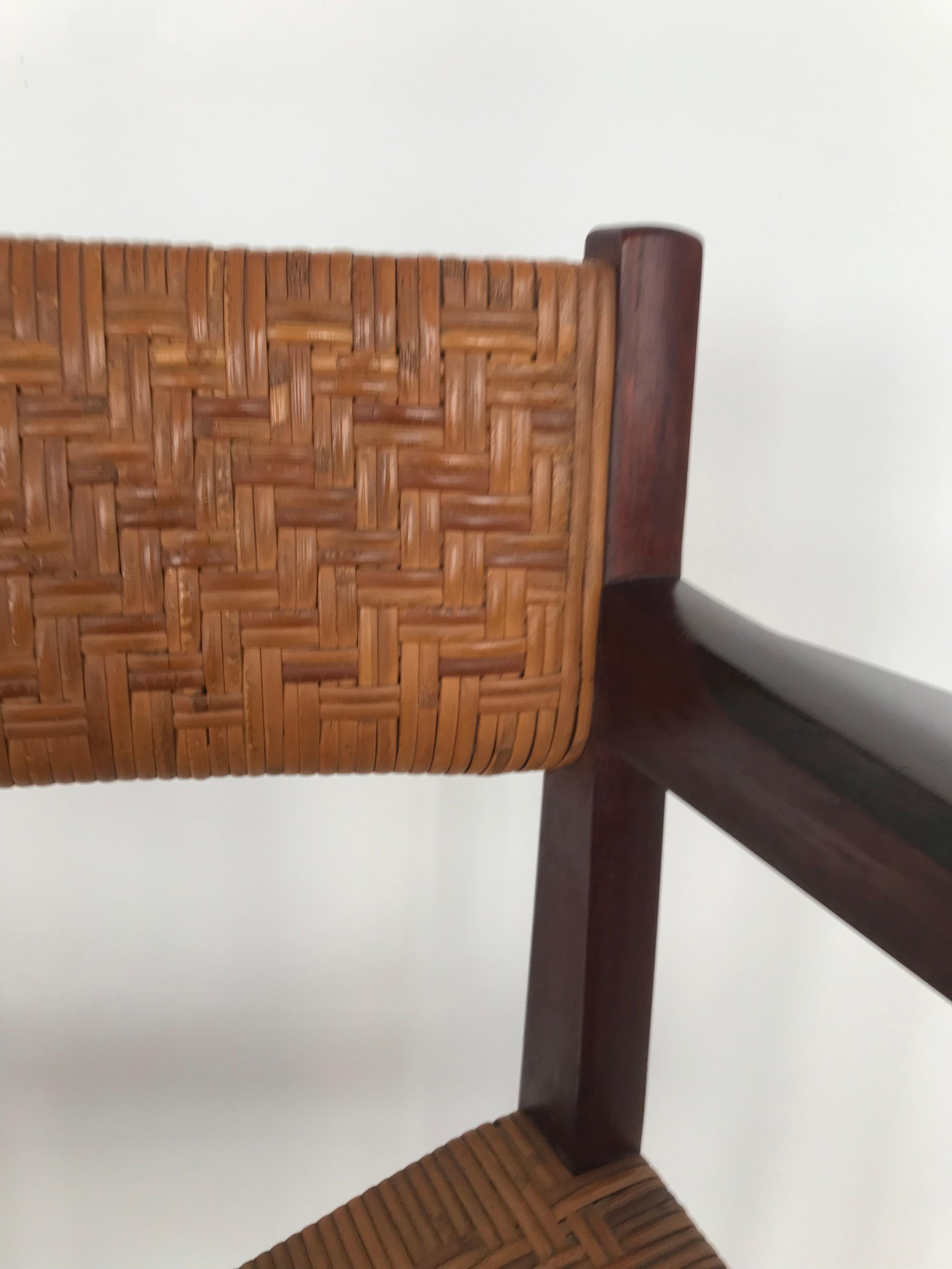 Hvidt & Orla Mølgaard Scandinavian Midcentury Rattan Wood Chair Armchair 1960s For Sale 3