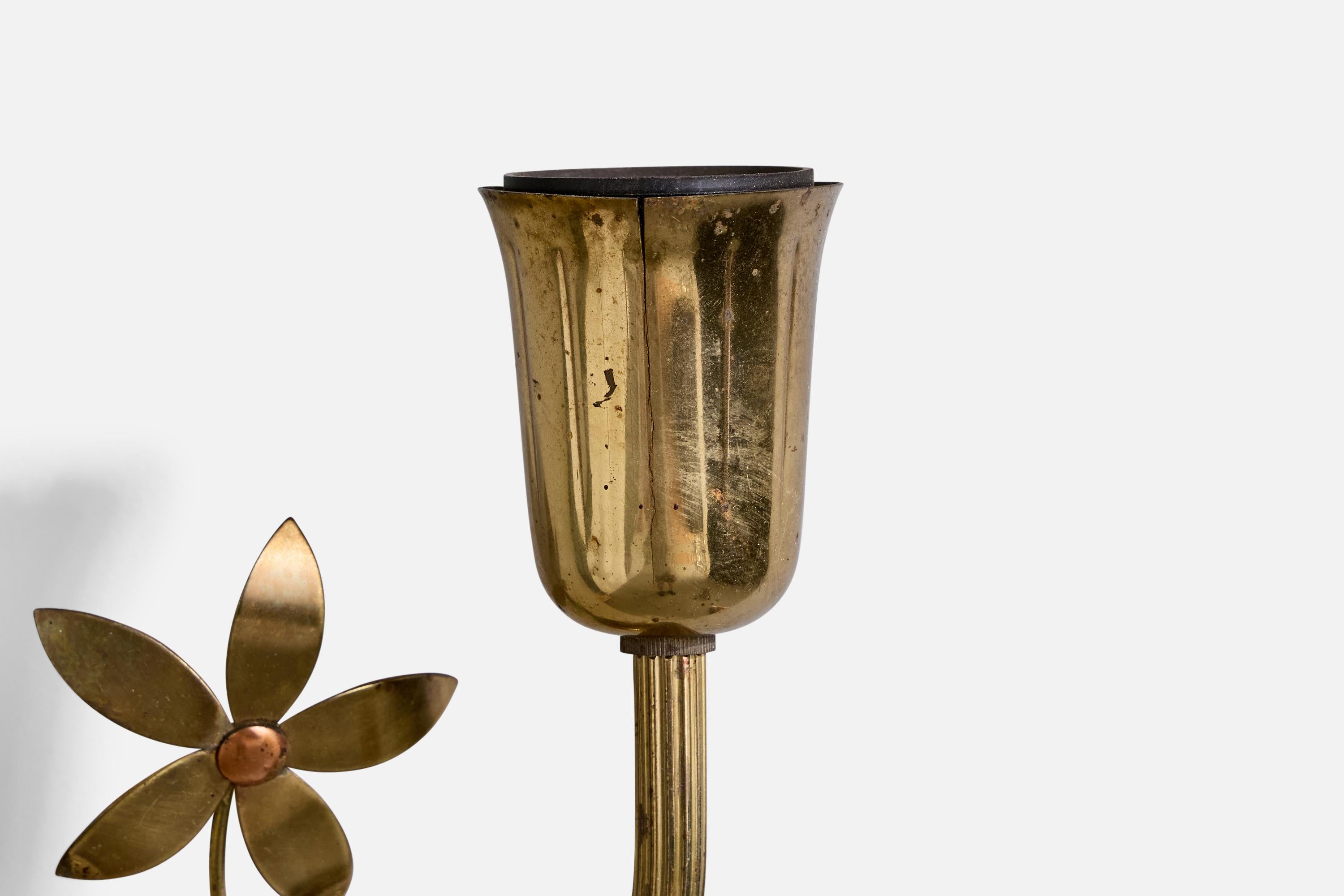 Høvik Verk, Wall Lights, Brass, Fabric, Norway, 1950s 3