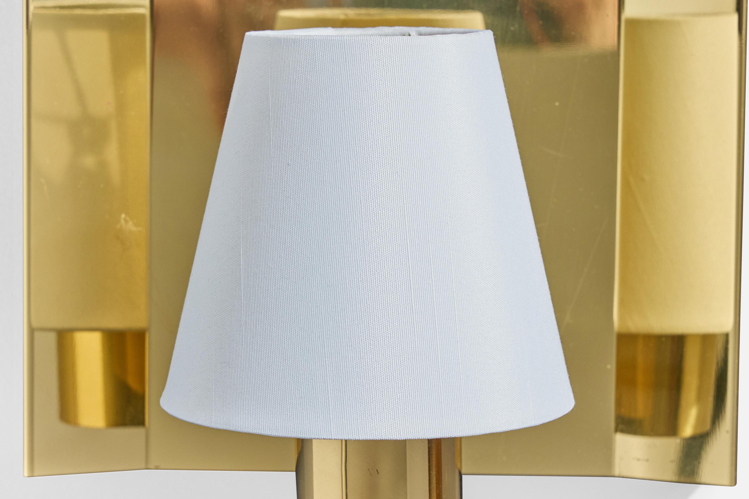 Høvik Verk, Wall Lights, Messing, Stoff, Norwegen, 1960er Jahre im Angebot 4