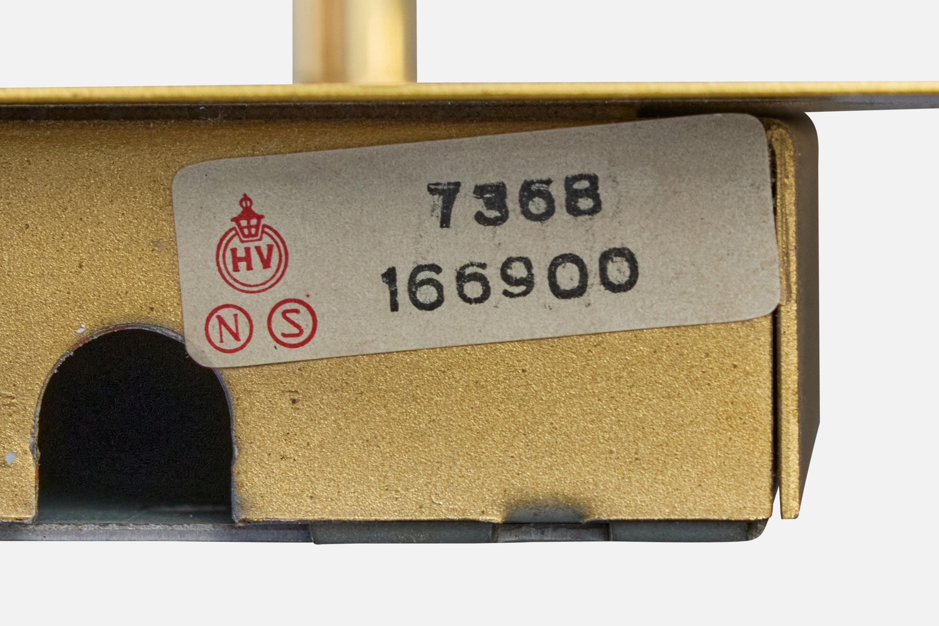 Høvik Verk, Wall Lights, Messing, Stoff, Norwegen, 1960er Jahre im Angebot 5