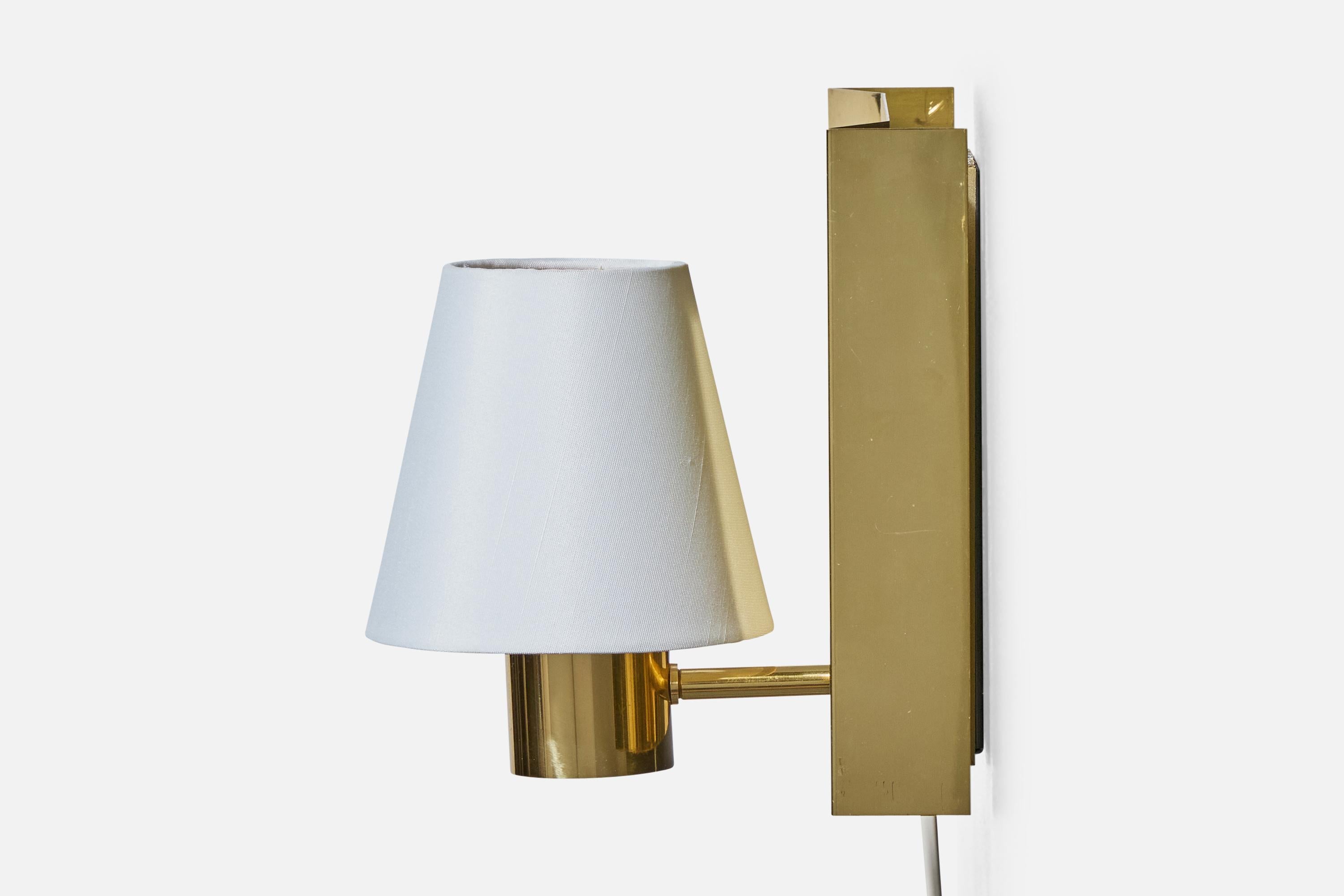 Høvik Verk, Wall Lights, Messing, Stoff, Norwegen, 1960er Jahre im Zustand „Gut“ im Angebot in High Point, NC