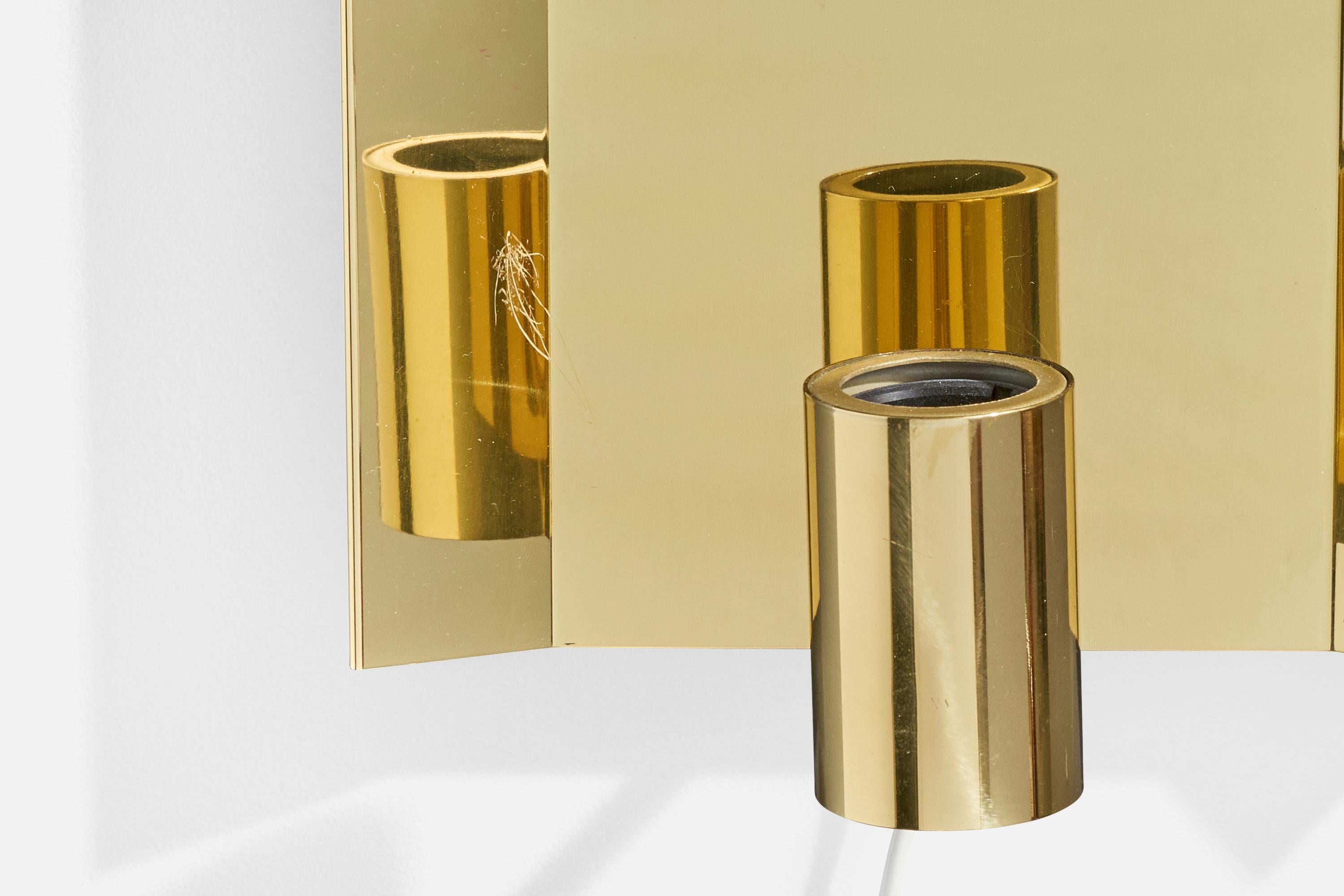 Høvik Verk, Wall Lights, Messing, Stoff, Norwegen, 1960er Jahre im Angebot 2