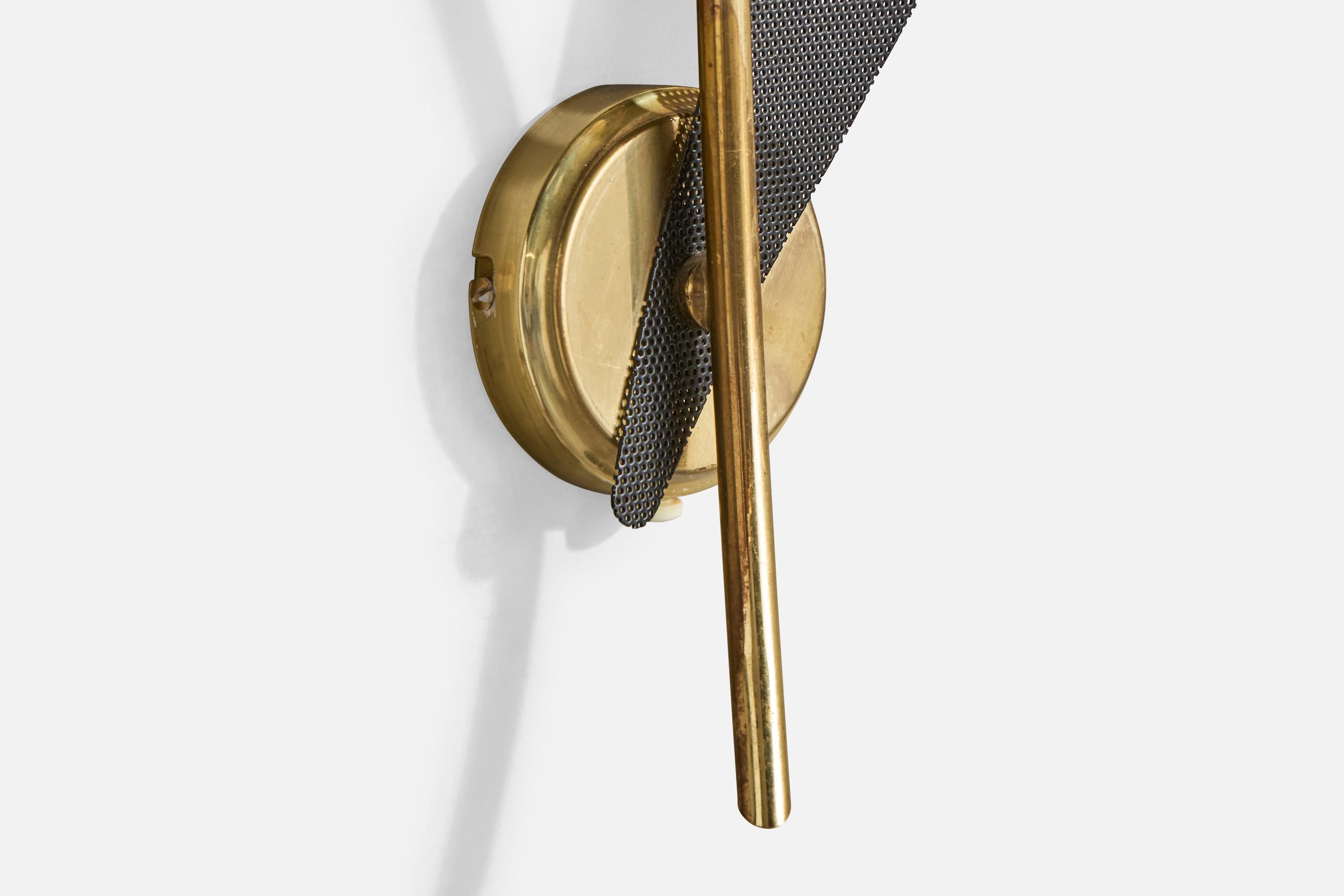 Mid-20th Century Høvik Verk, Wall Lights, Brass, Metal, Parchment, Norway, 1960s