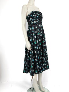 HVN Navy Karla Heart-Print Midi Dress Size M