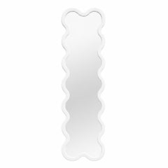 Hvyli 14 White Slim Organic Wall Mirror with Sculptural Frame by Oitoproducts