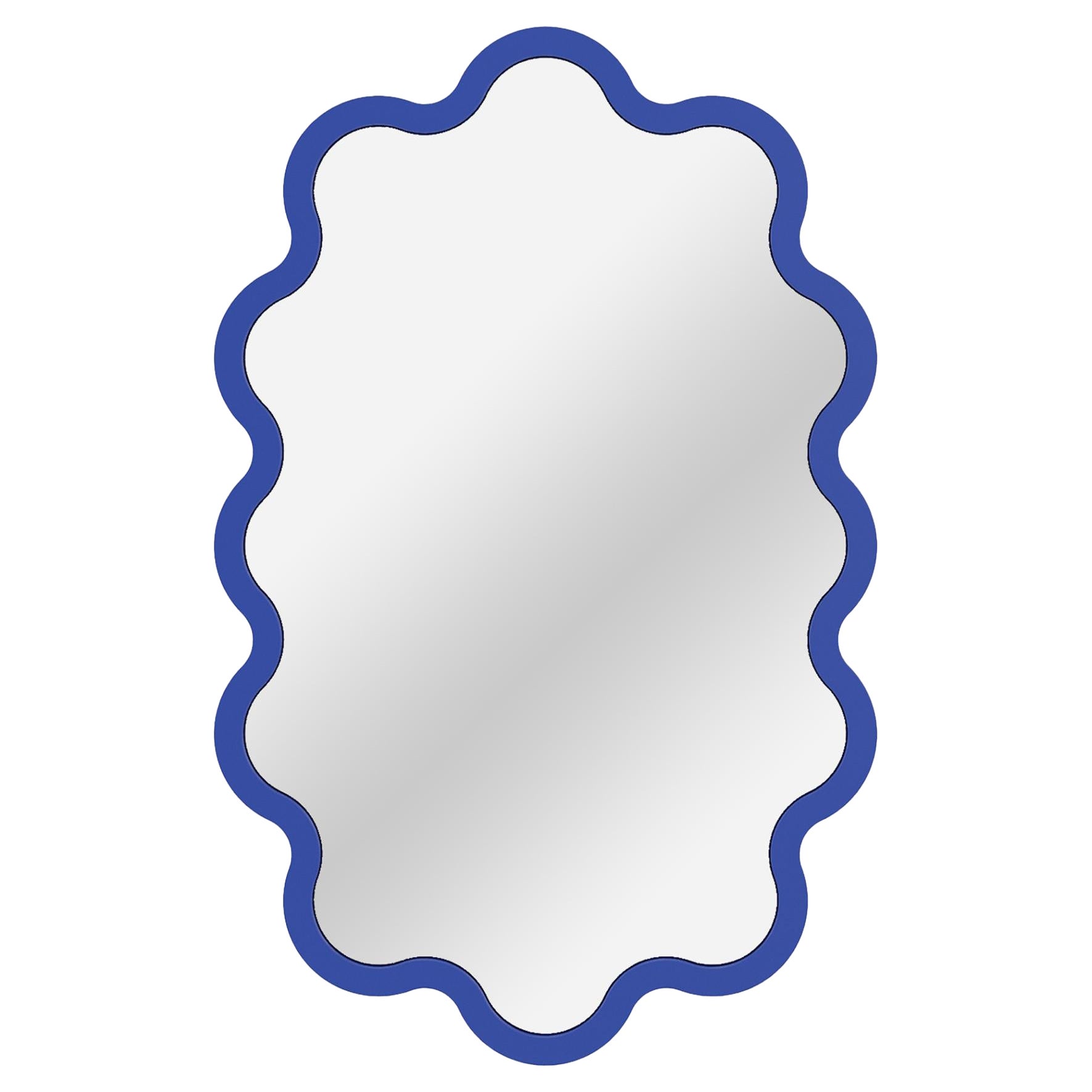 Sculptural Scalloped Wall Oval Mirror, Custom Color Available - Hvyli Oval 60