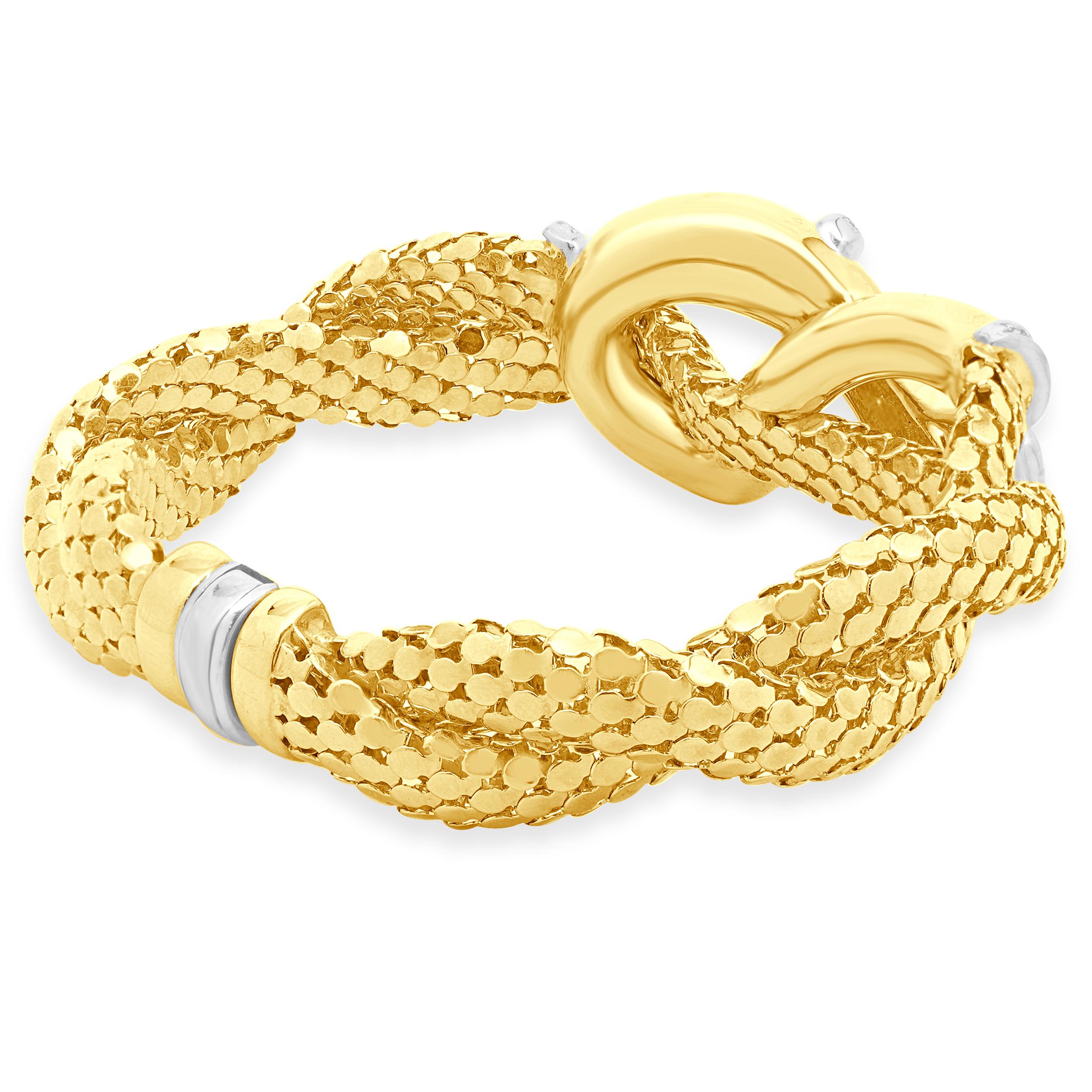 H.W. Burdick Co. 14 Karat Yellow Gold Diamond and Gold Snake Bracelet im Zustand „Hervorragend“ im Angebot in Scottsdale, AZ