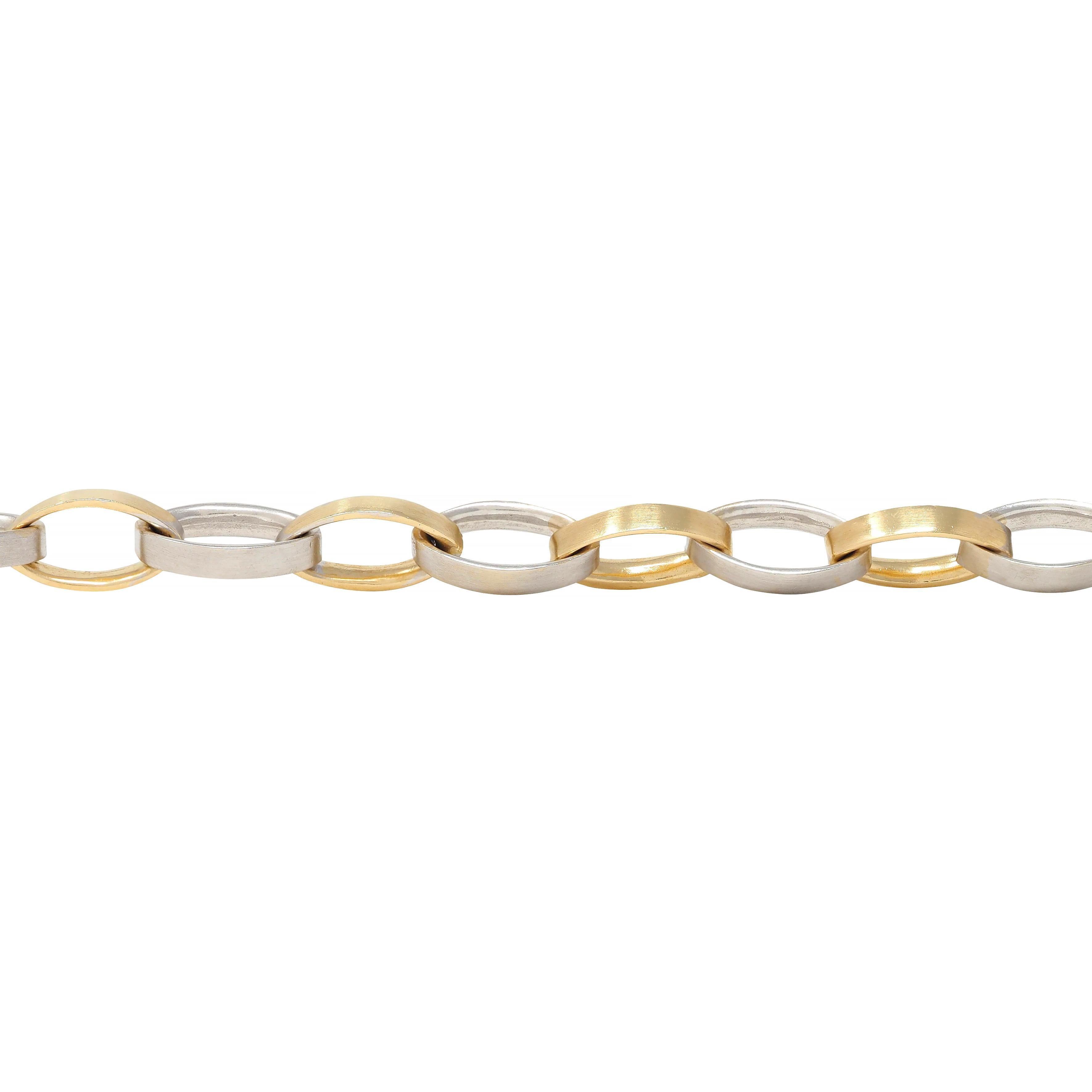 H. H. Burdick Modernist 14 Karat Two-Tone Gold Bracciale Vintage Collana a catena in vendita 6