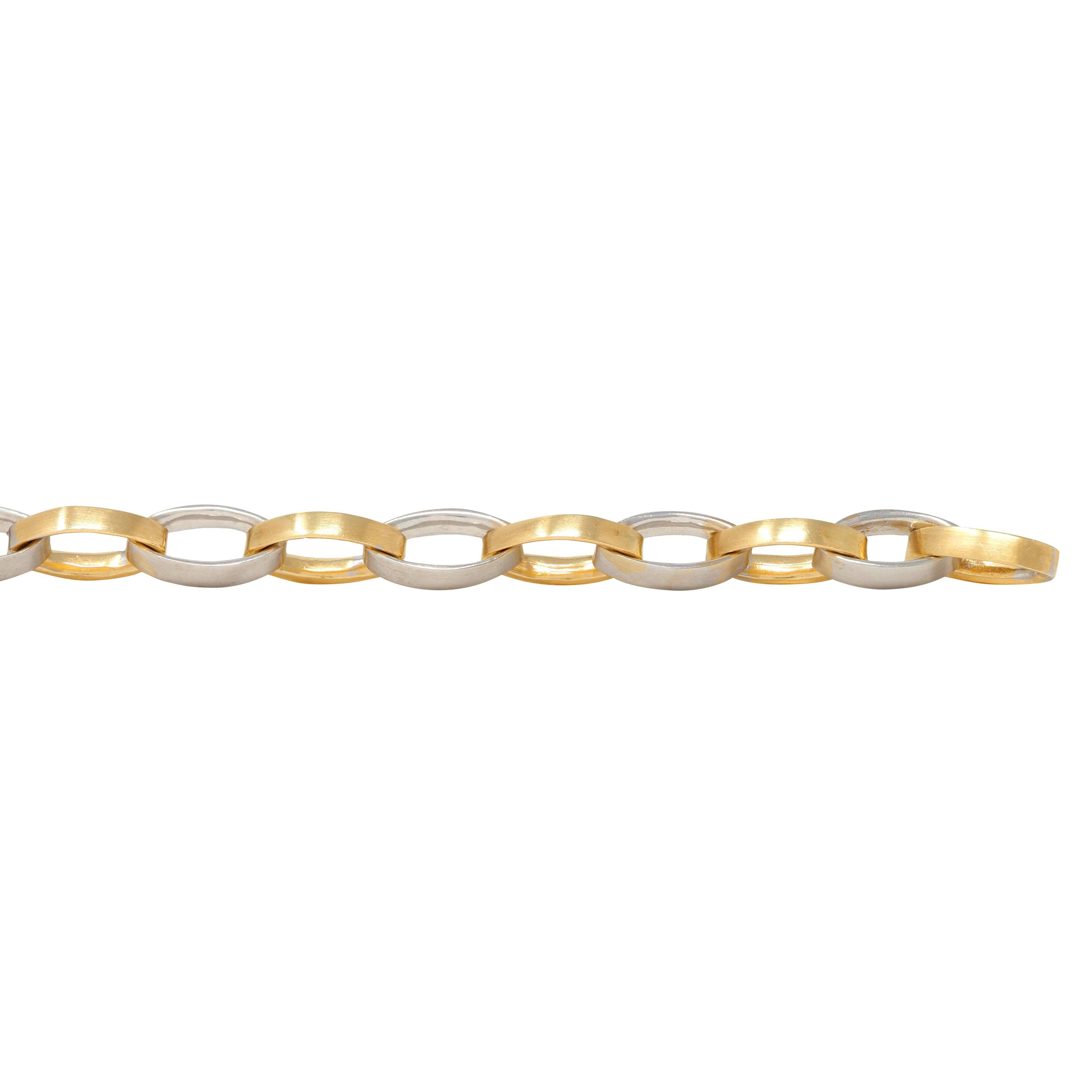 H. H. Burdick Modernist 14 Karat Two-Tone Gold Bracciale Vintage Collana a catena in vendita 7