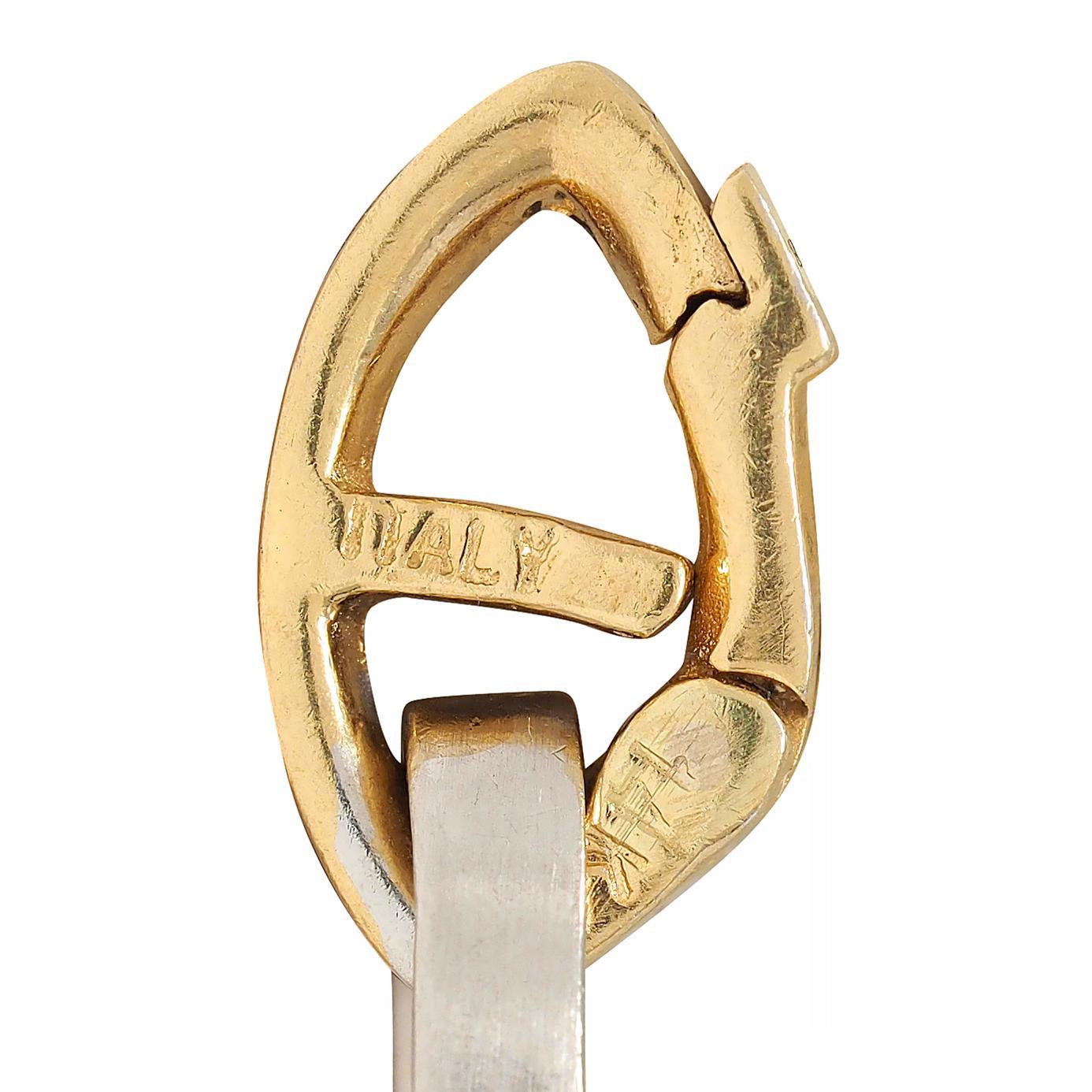 H. H. Burdick Modernist 14 Karat Two-Tone Gold Bracciale Vintage Collana a catena in vendita 8