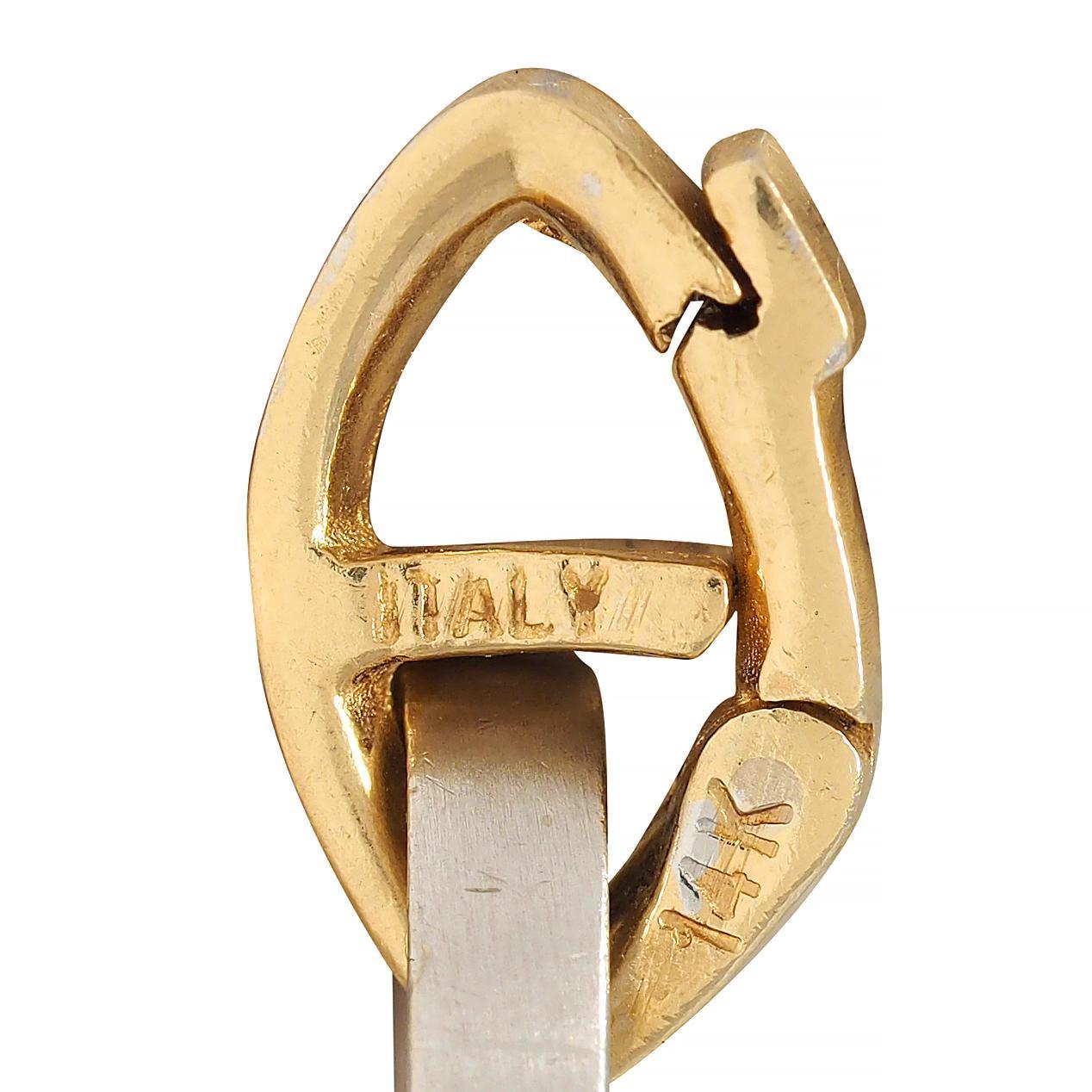 H. H. Burdick Modernist 14 Karat Two-Tone Gold Bracciale Vintage Collana a catena in vendita 10