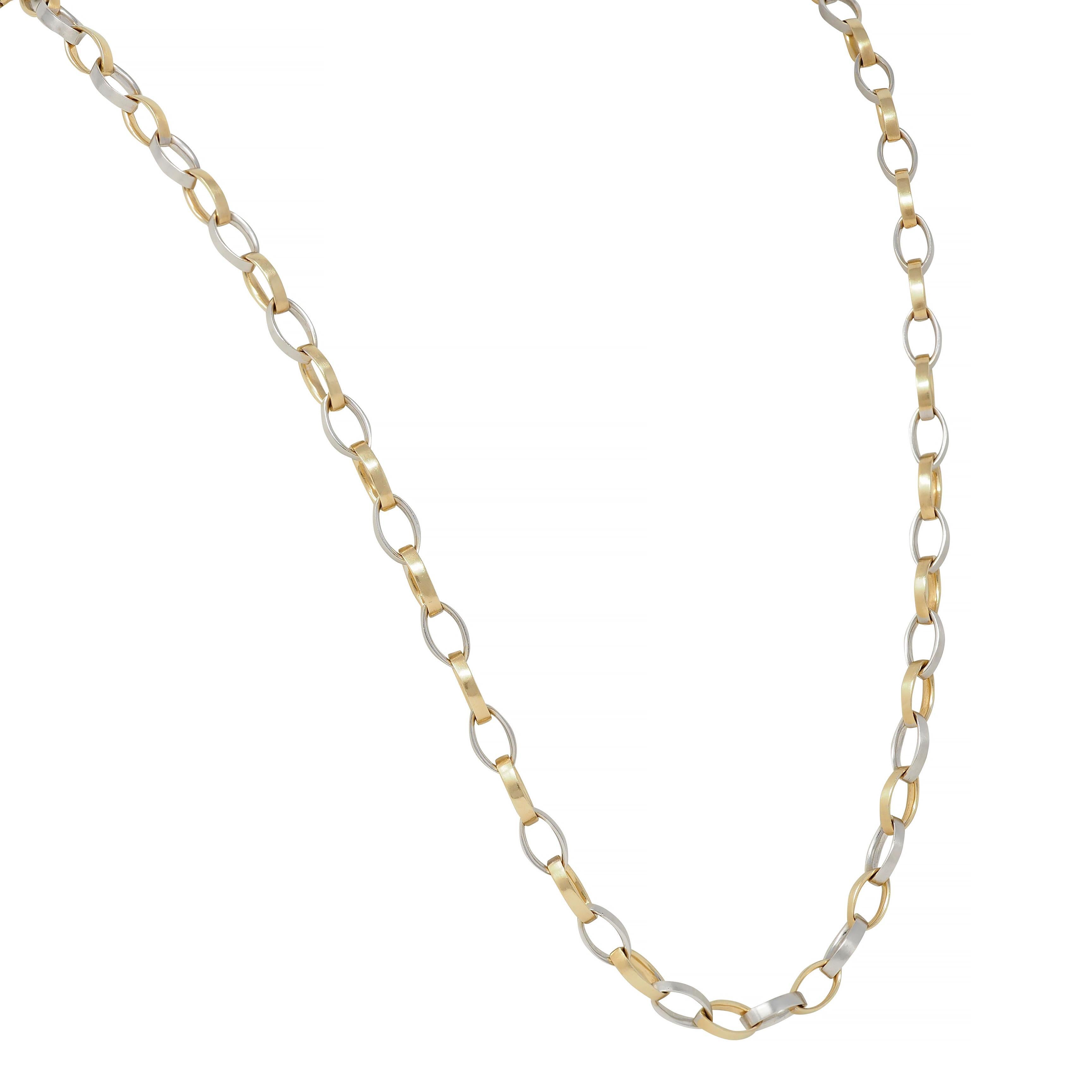 da uomo o donna H. H. Burdick Modernist 14 Karat Two-Tone Gold Bracciale Vintage Collana a catena in vendita