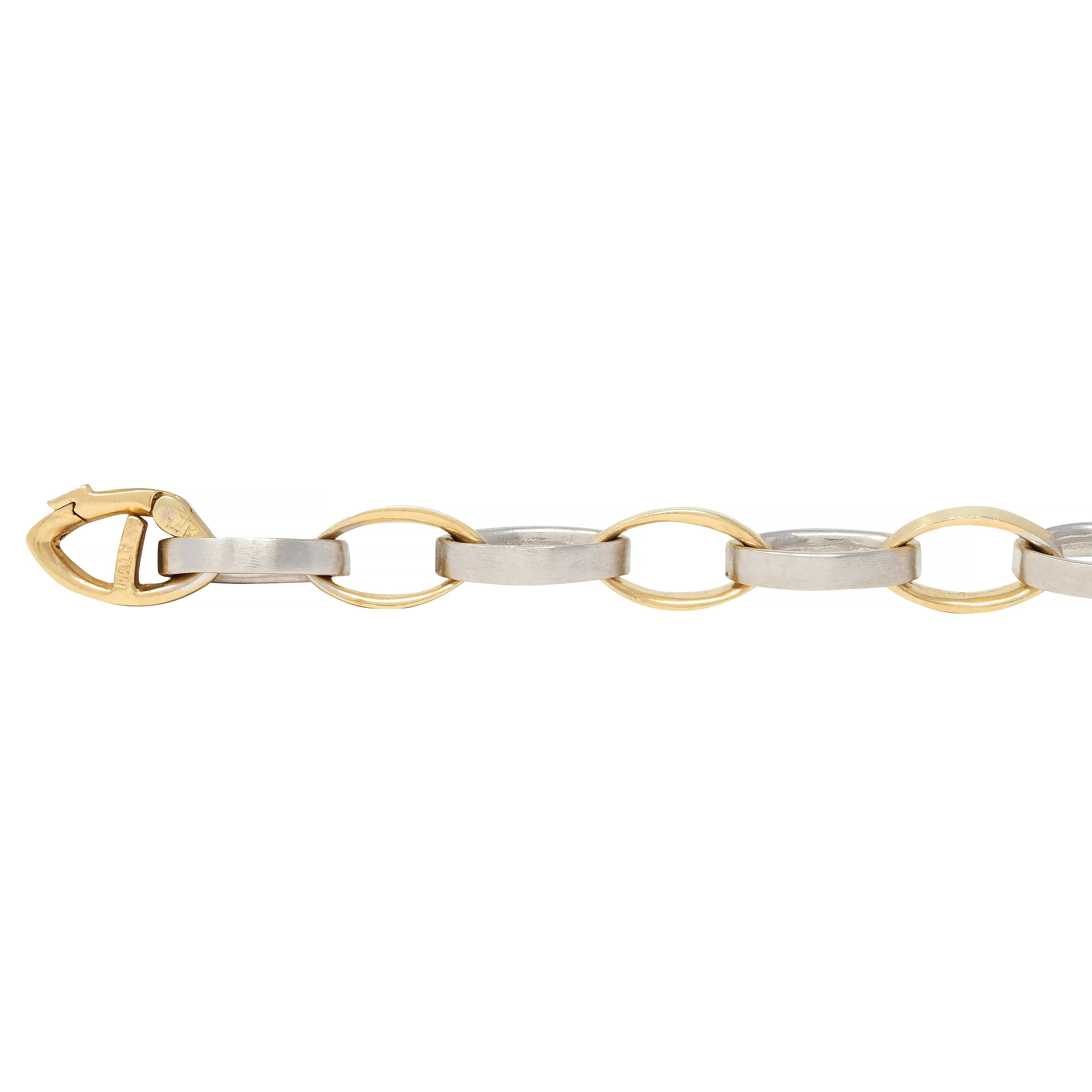 H. H. Burdick Modernist 14 Karat Two-Tone Gold Bracciale Vintage Collana a catena in vendita 5