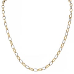 H.W. Burdick Modernistische 14 Karat zweifarbige Gold Vintage-Armbandkette Halskette