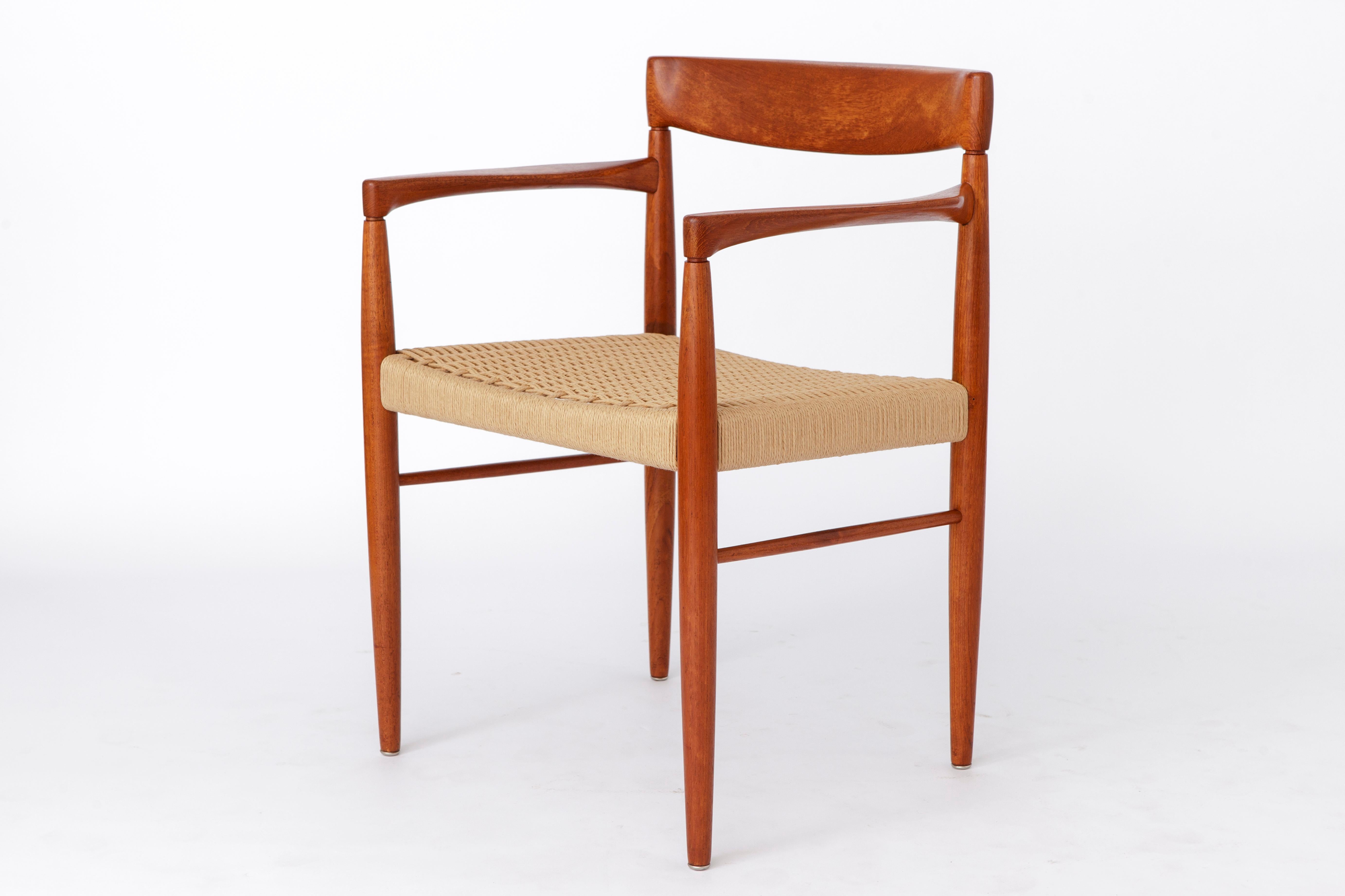 Polished H.W. Klein Armchair for Bramin 1960s, Teak, Danish, Vintage, Paper cord seat