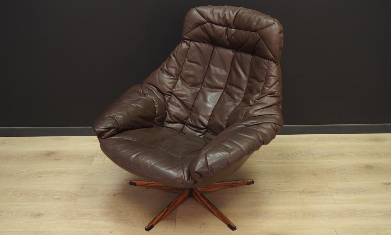 H.W Klein Armchair Vintage 1970s Leather Brown For Sale 3