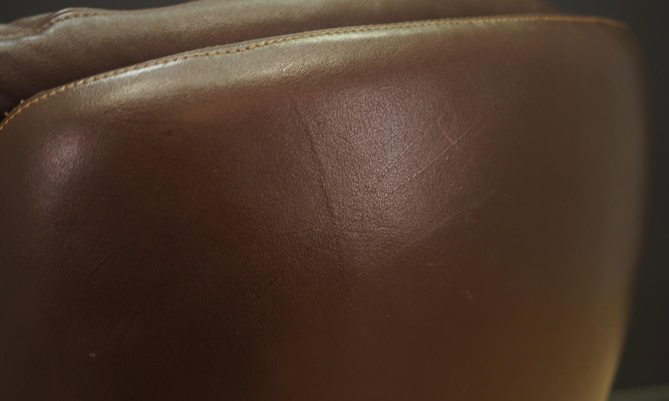 H.W Klein Armchair Vintage 1970s Leather Brown For Sale 6