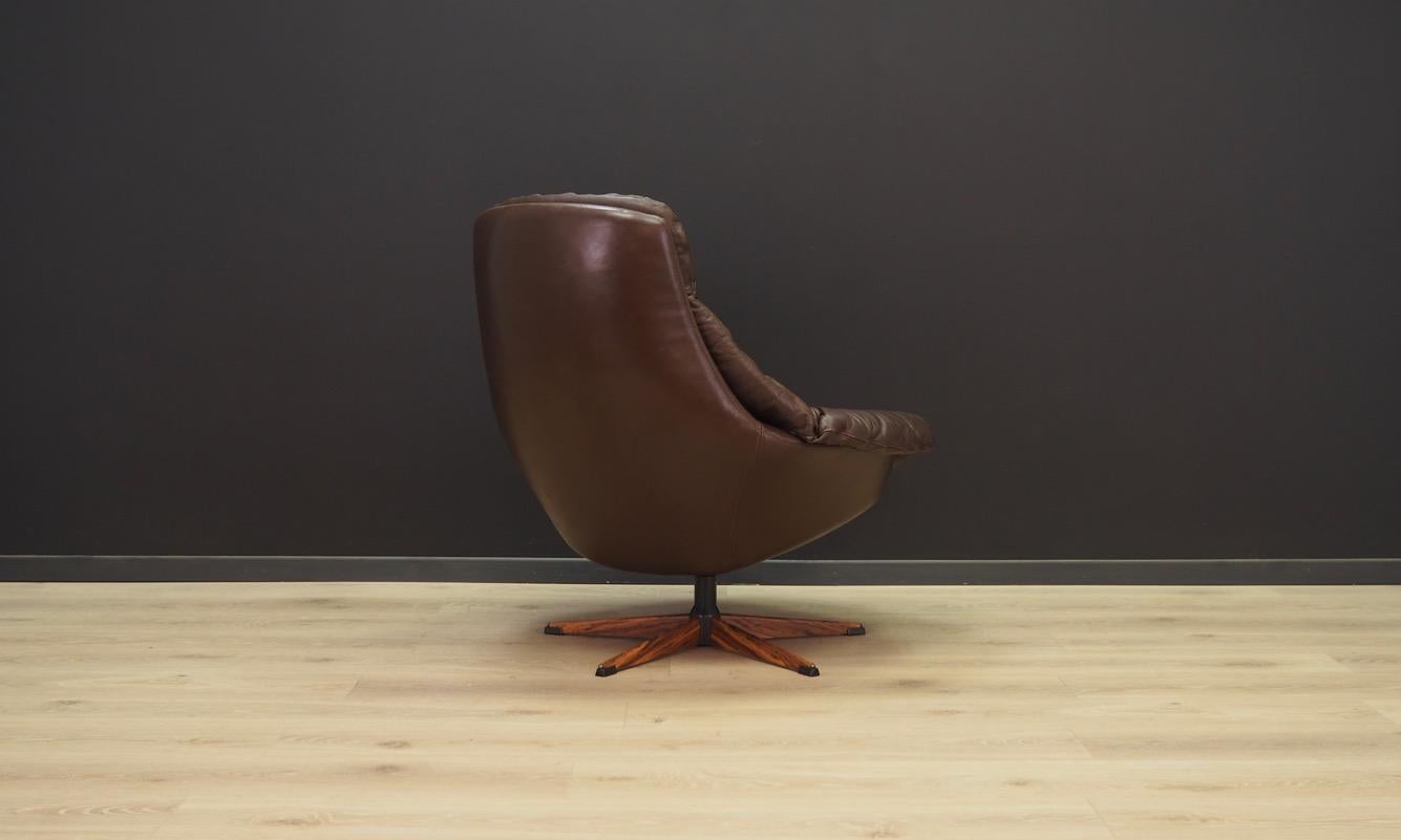 Late 20th Century H.W Klein Armchair Vintage 1970s Leather Brown For Sale