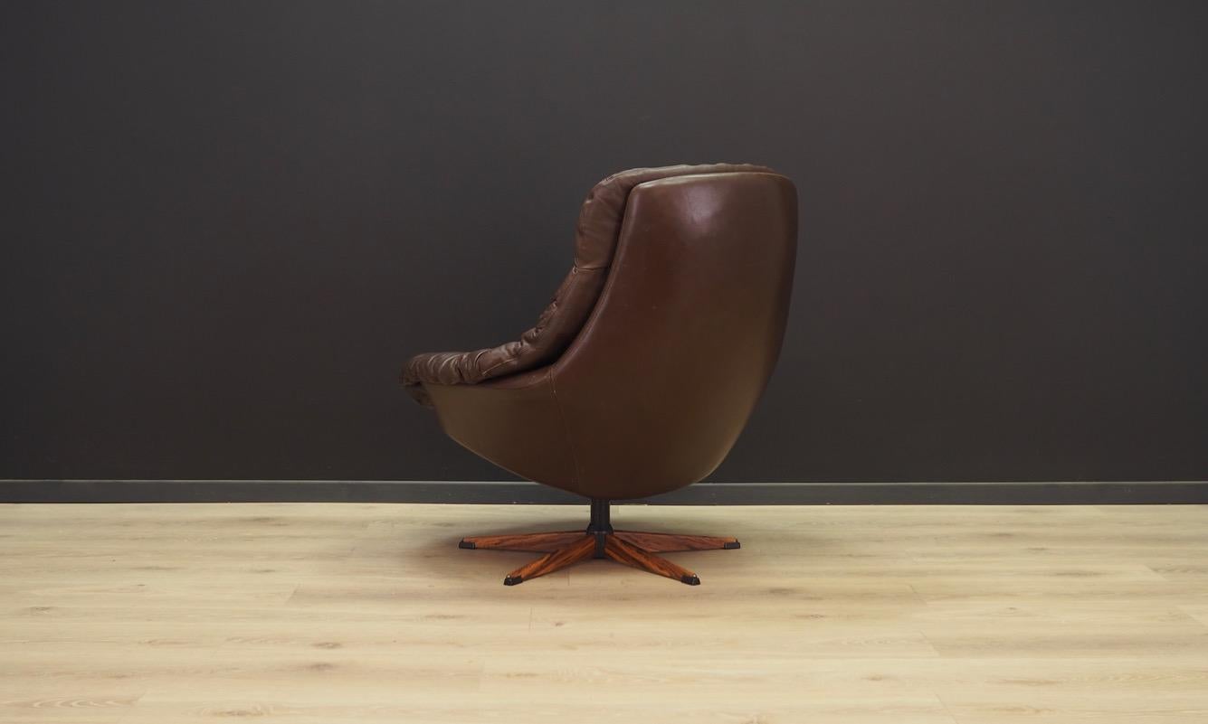 H.W Klein Armchair Vintage 1970s Leather Brown For Sale 1