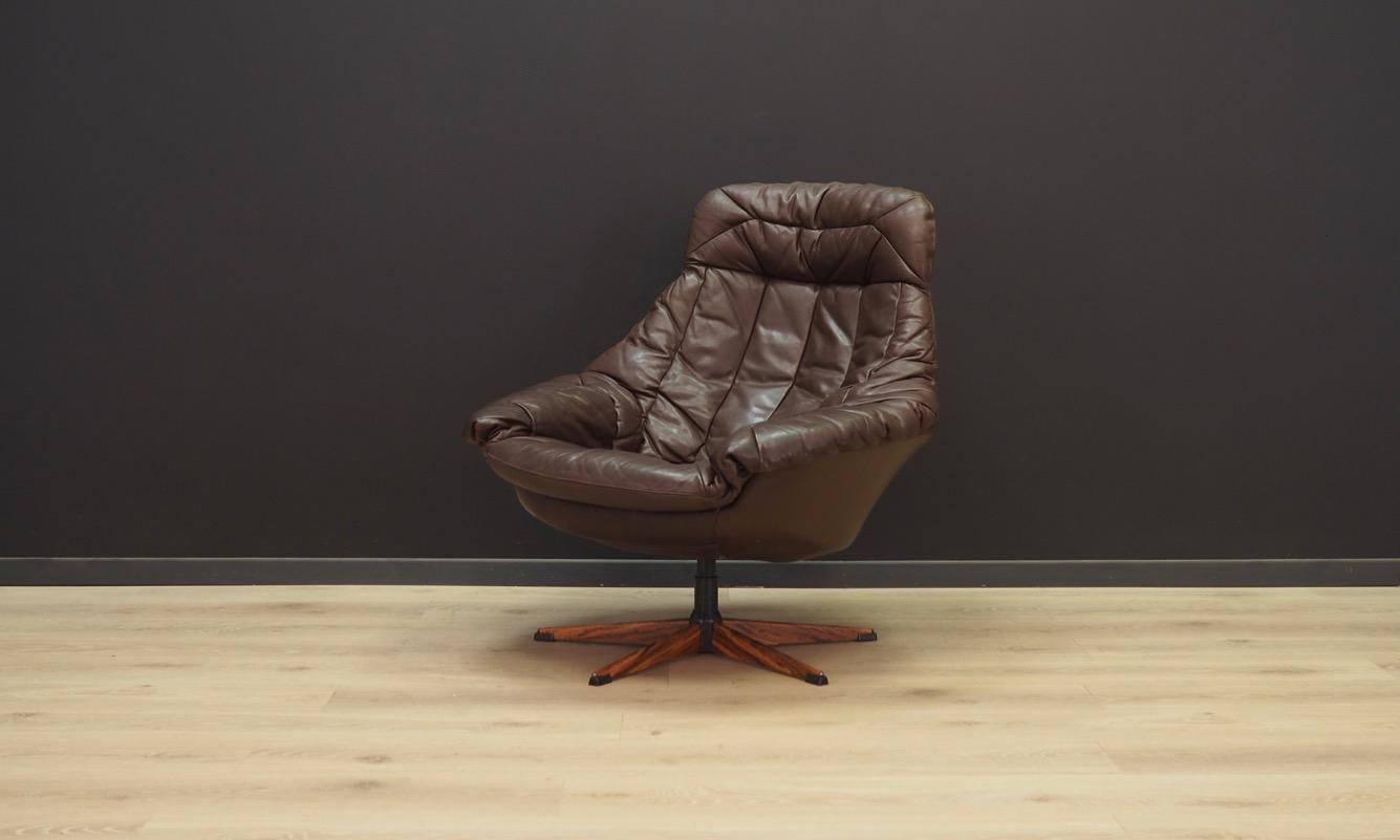 H.W Klein Armchair Vintage 1970s Leather Brown For Sale 2