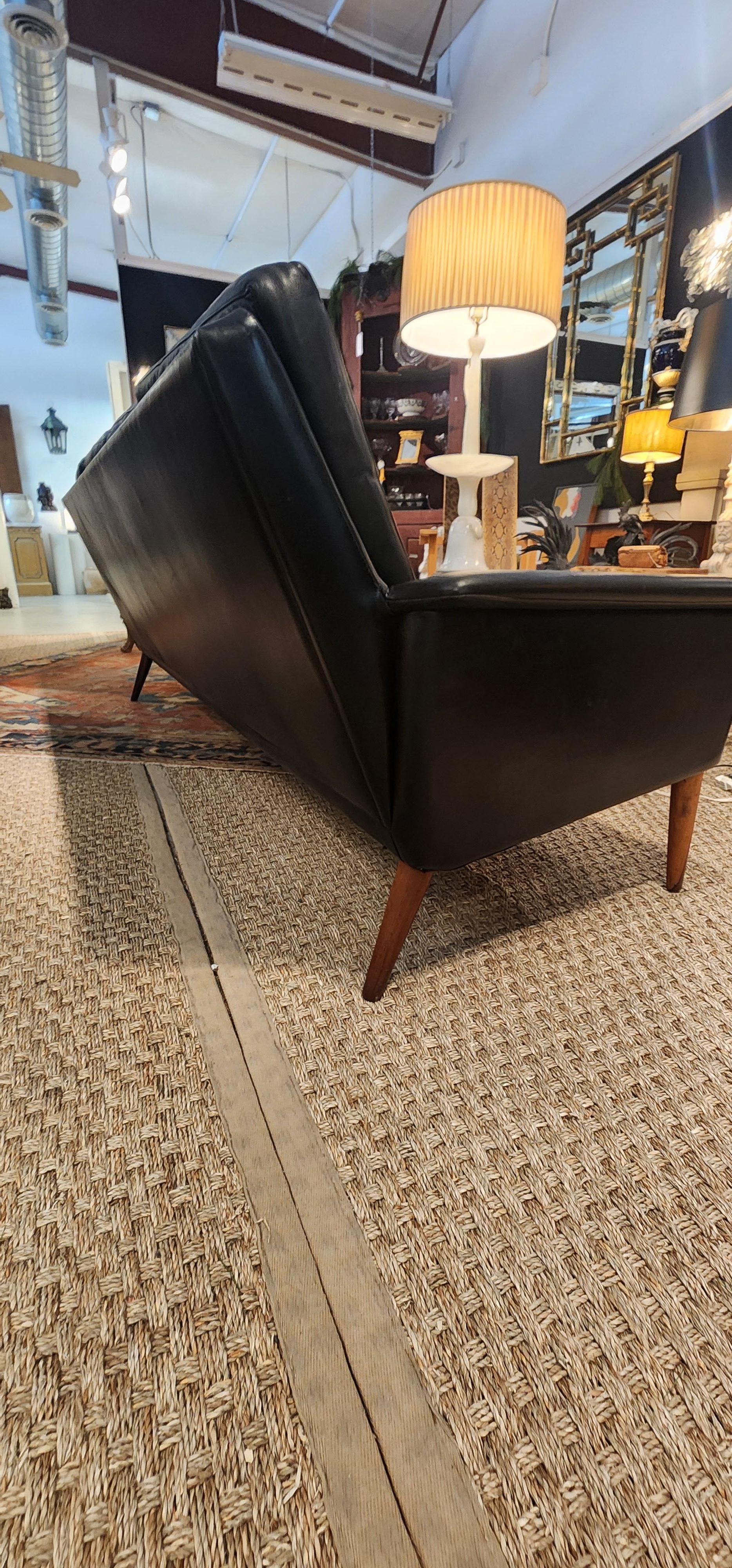 H.W. Klein for Bramin 1960s Leather Sofa with Rosewood Legs 11