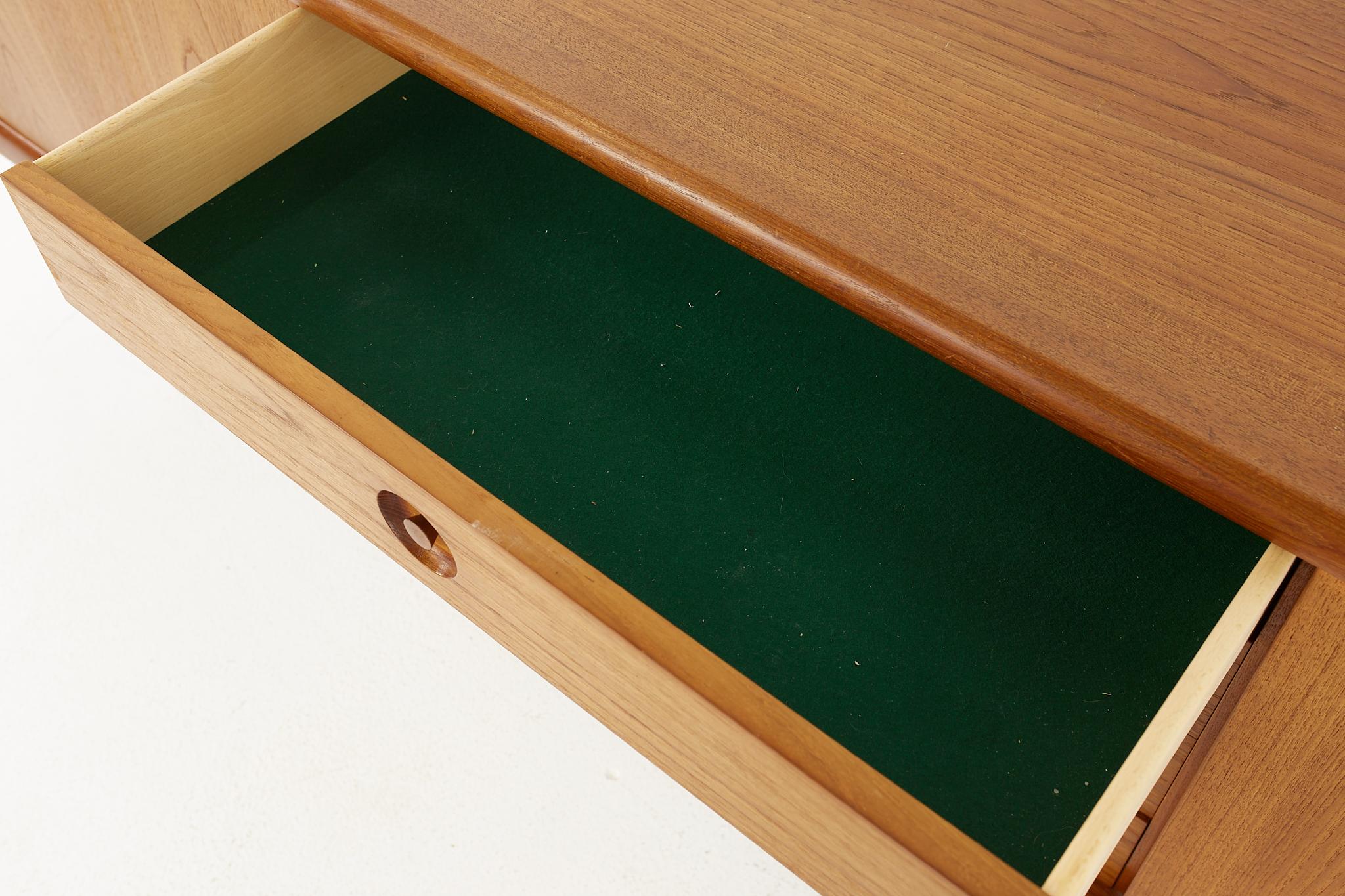 HW Klein for Bramin Møbler Mid Century Danish Teak Sideboard Credenza with Hutch 11