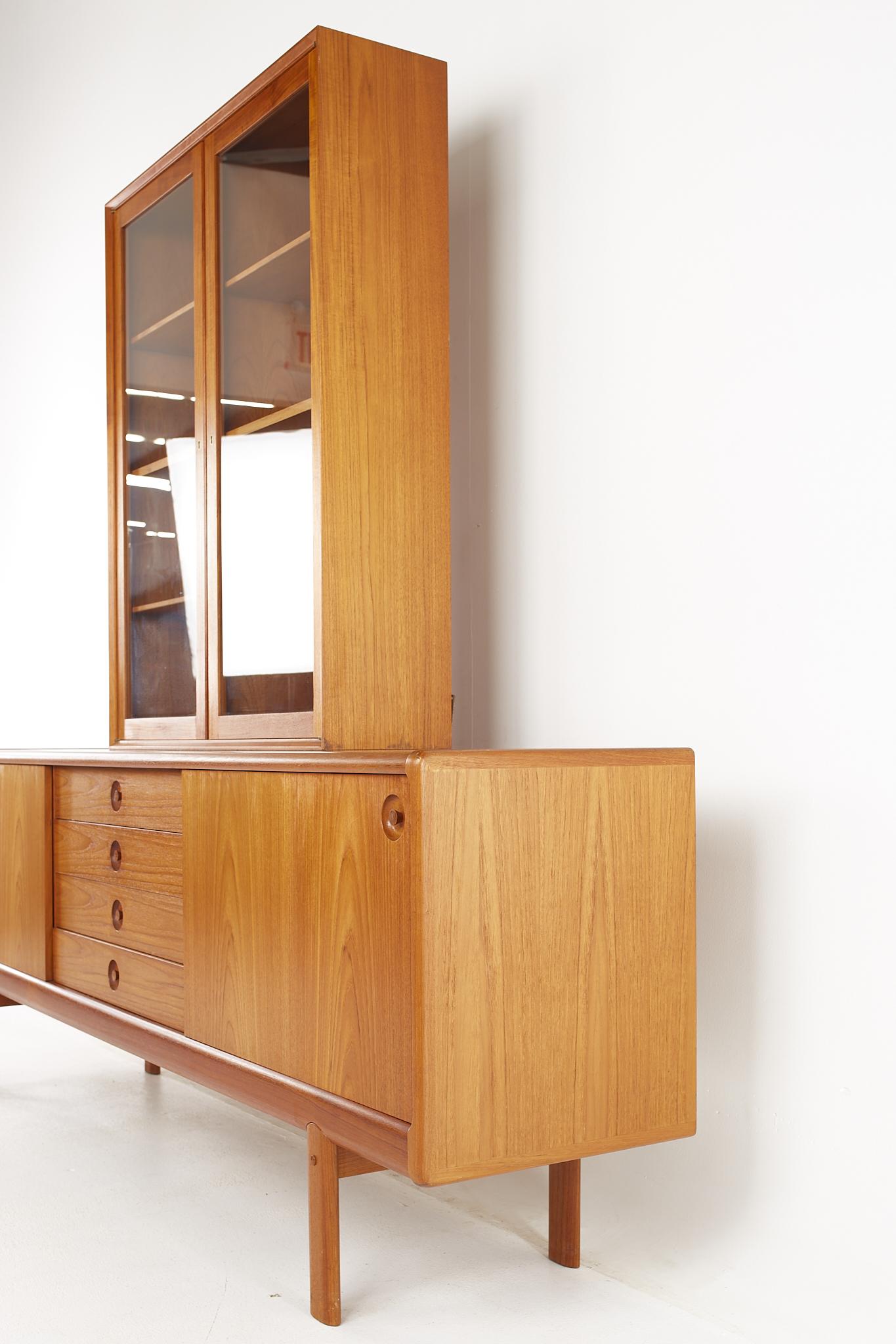 HW Klein for Bramin Møbler Mid Century Danish Teak Sideboard Credenza with Hutch 2