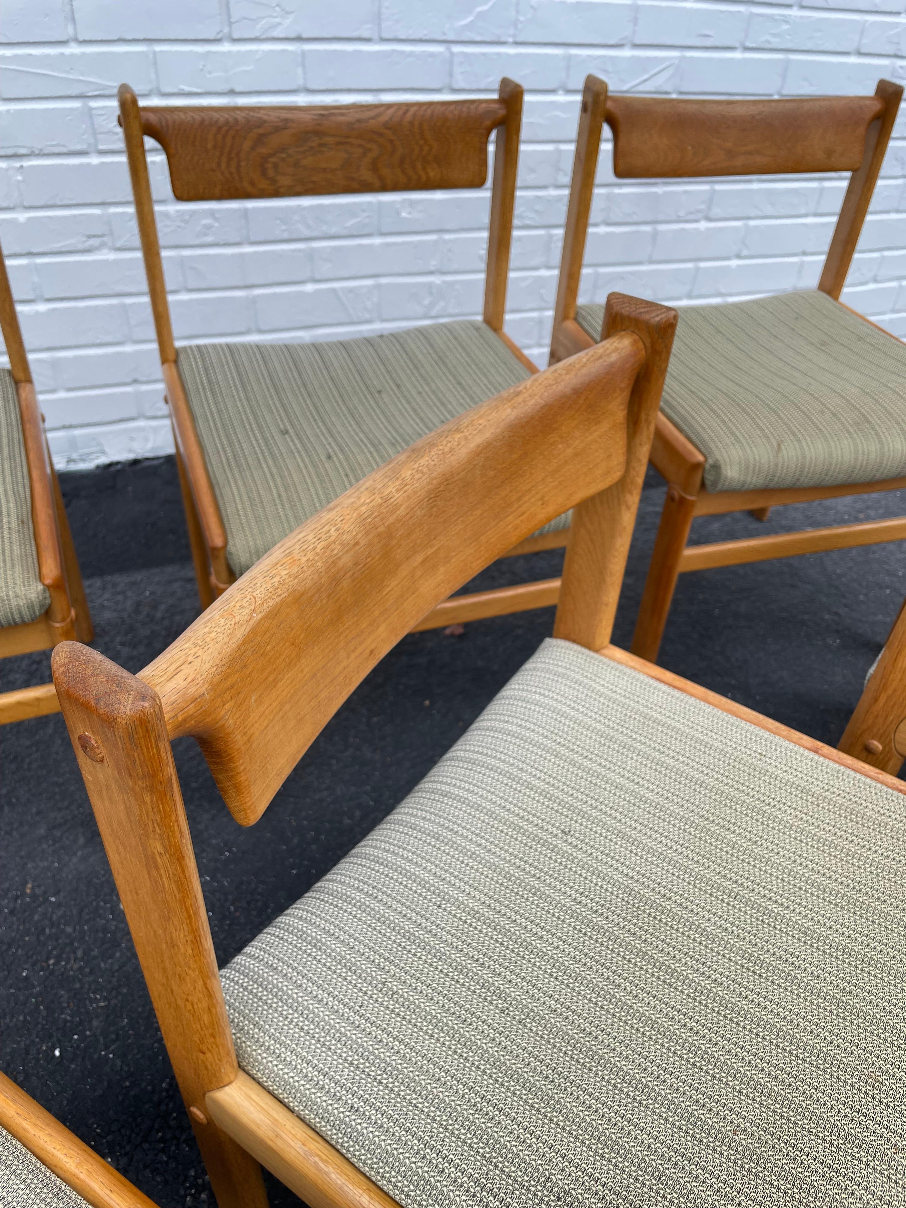 20th Century Hw Klein for Bramin Oak Danish Modern Dining Chairs, Set of 6 For Sale