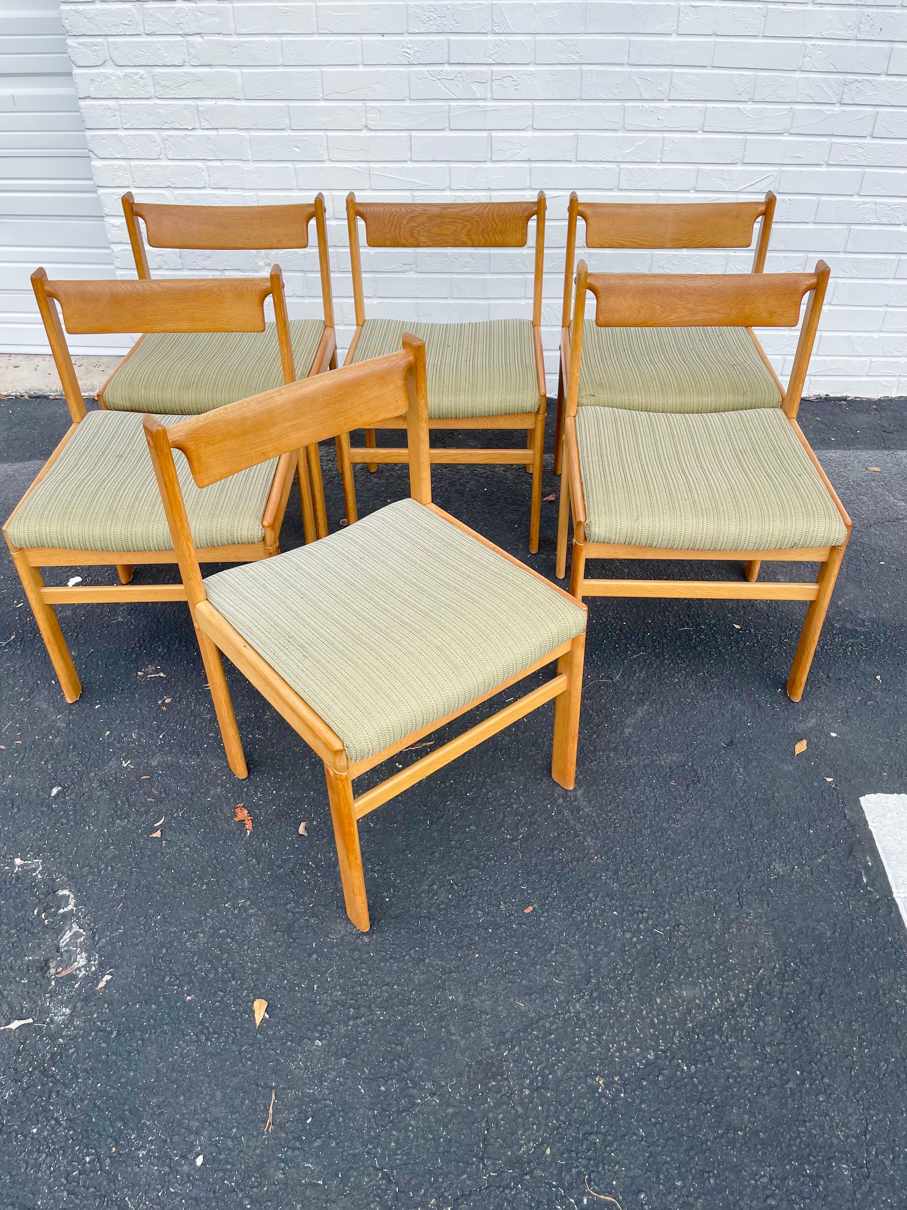 Hw Klein for Bramin Oak Danish Modern Dining Chairs, Set of 6 For Sale 1