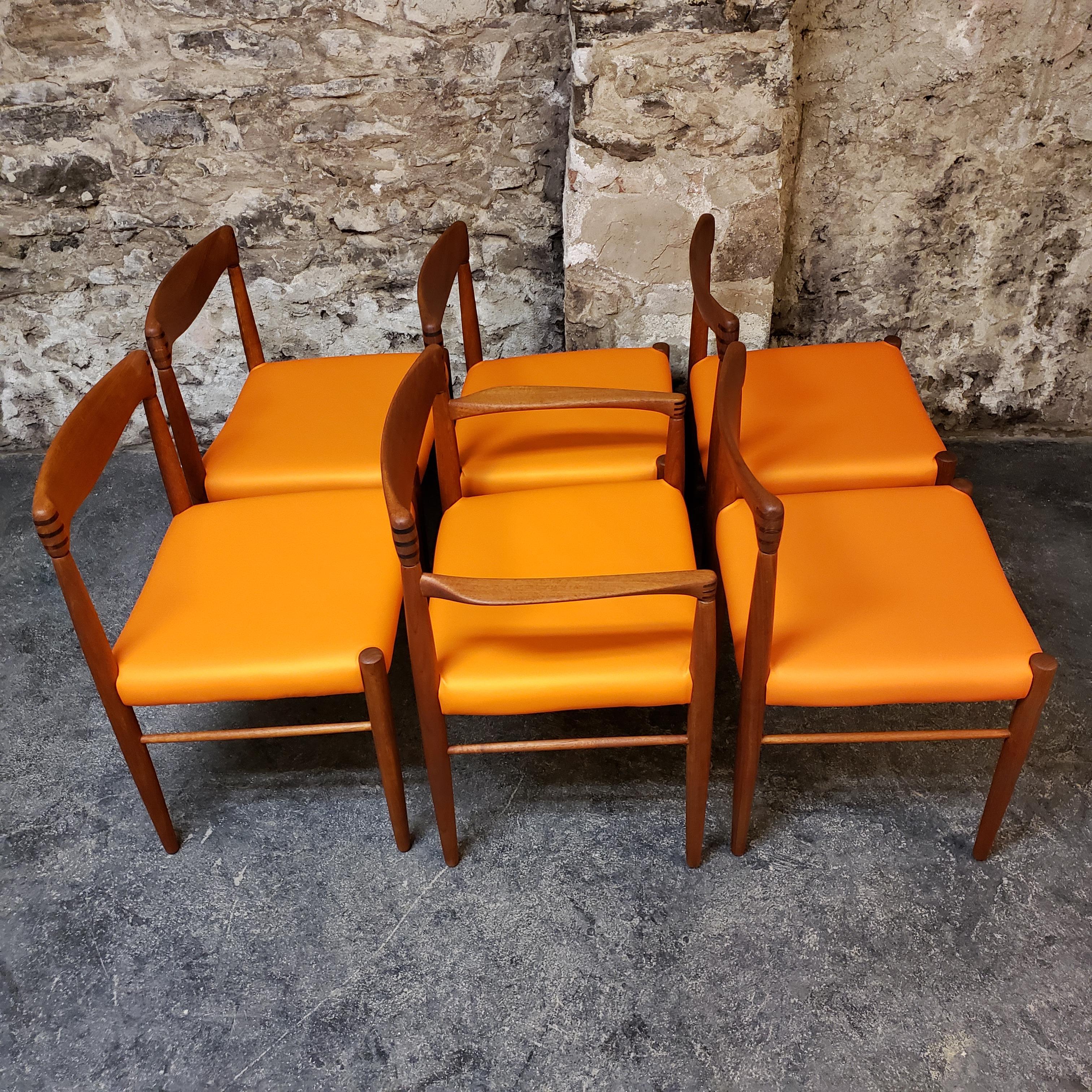 20th Century HW Klein for Bramin Set of 6 Dining Room Chairs