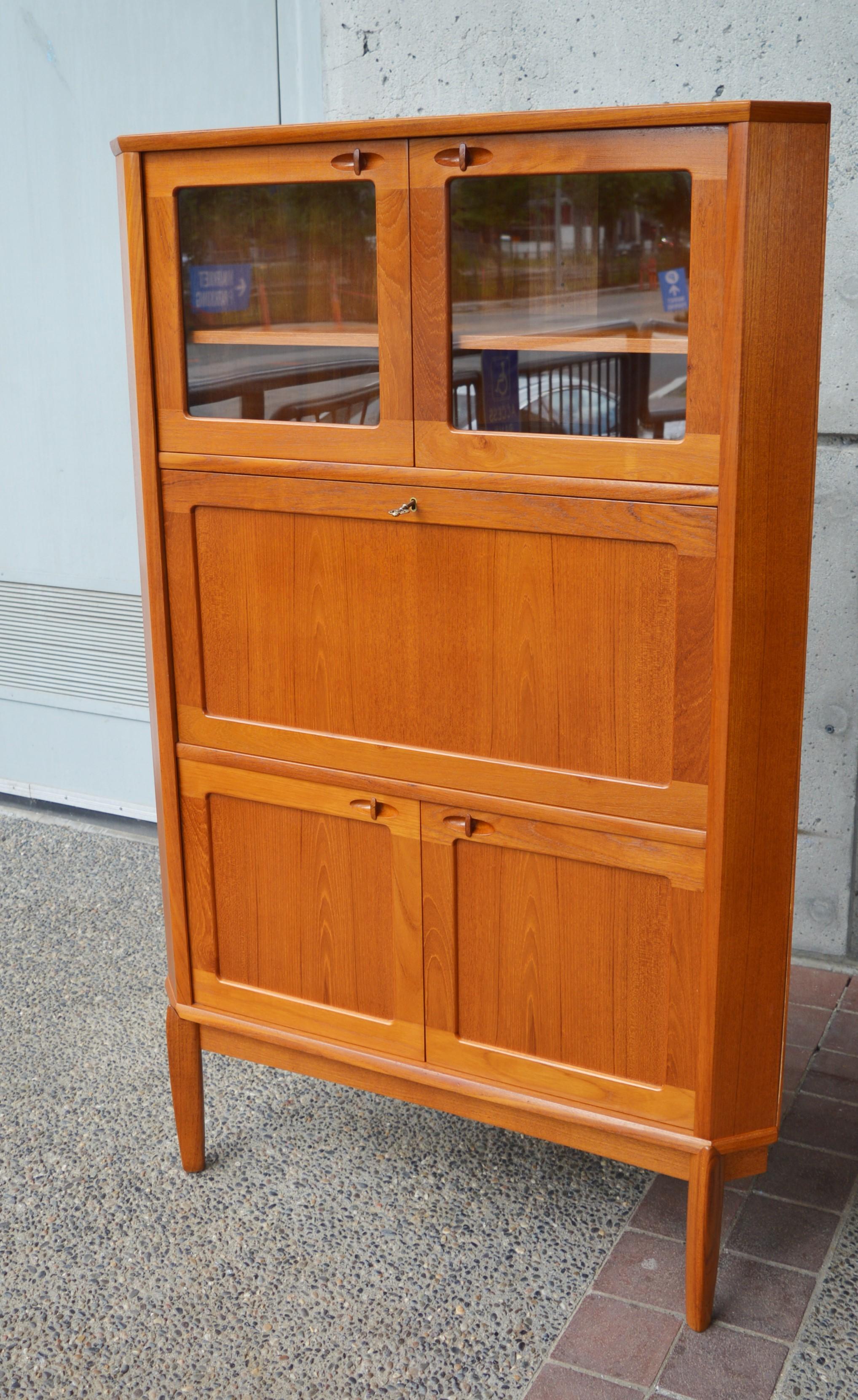 H.W. Klein for Bramin Teak Corner Cabinet with Drop Down Locking Bar, Denmark 7