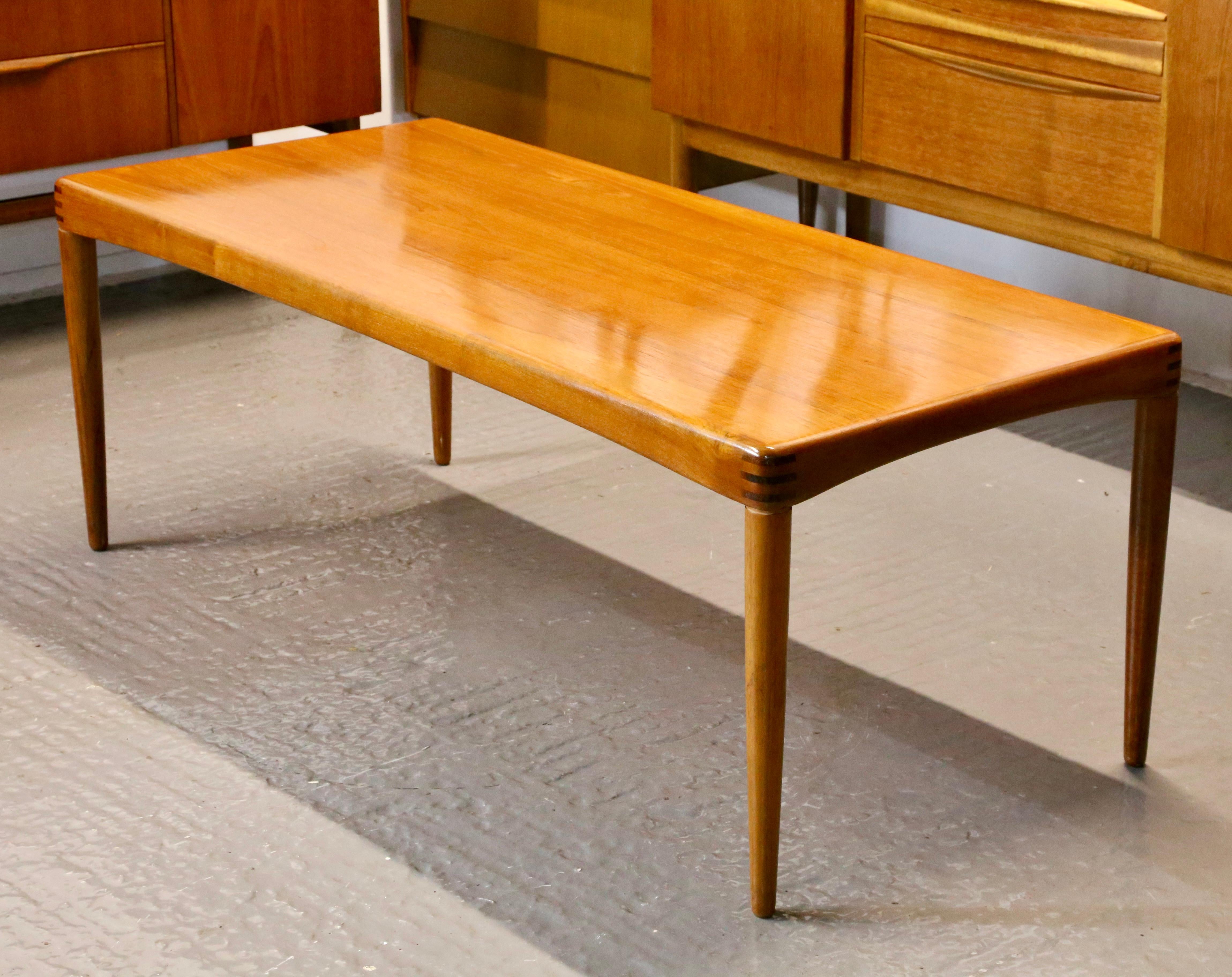 HW Klein for Bramin Teak & Palisander Mid Century Modern Long Coffee Table For Sale 5