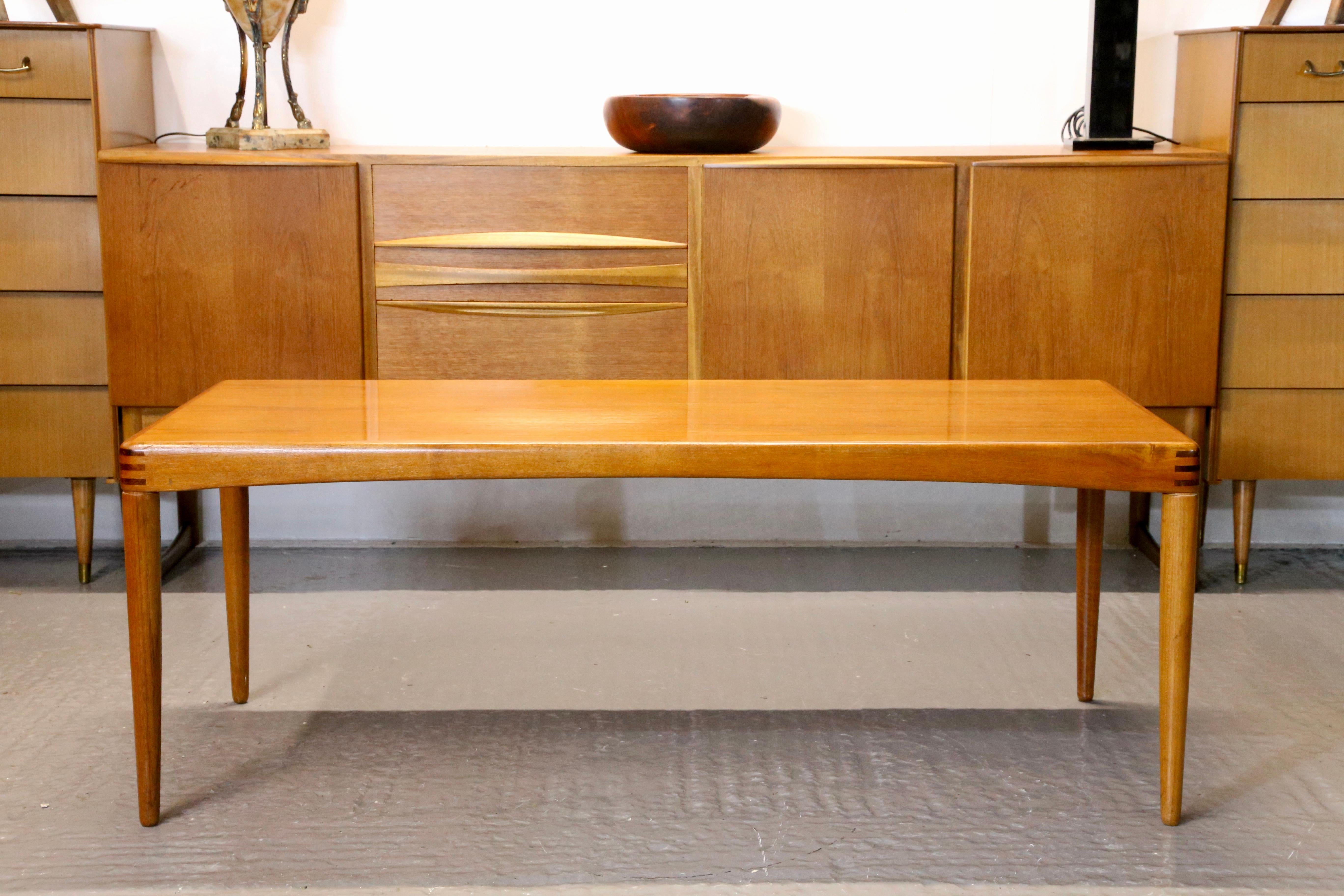 HW Klein for Bramin Teak & Palisander Mid Century Modern Long Coffee Table For Sale 1