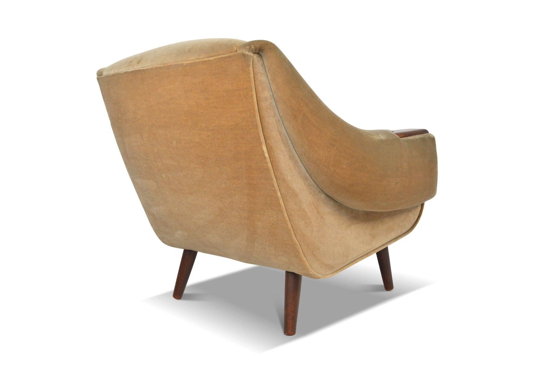 Danish H.W. Klein Lowback Armchair with Rosewood Paws
