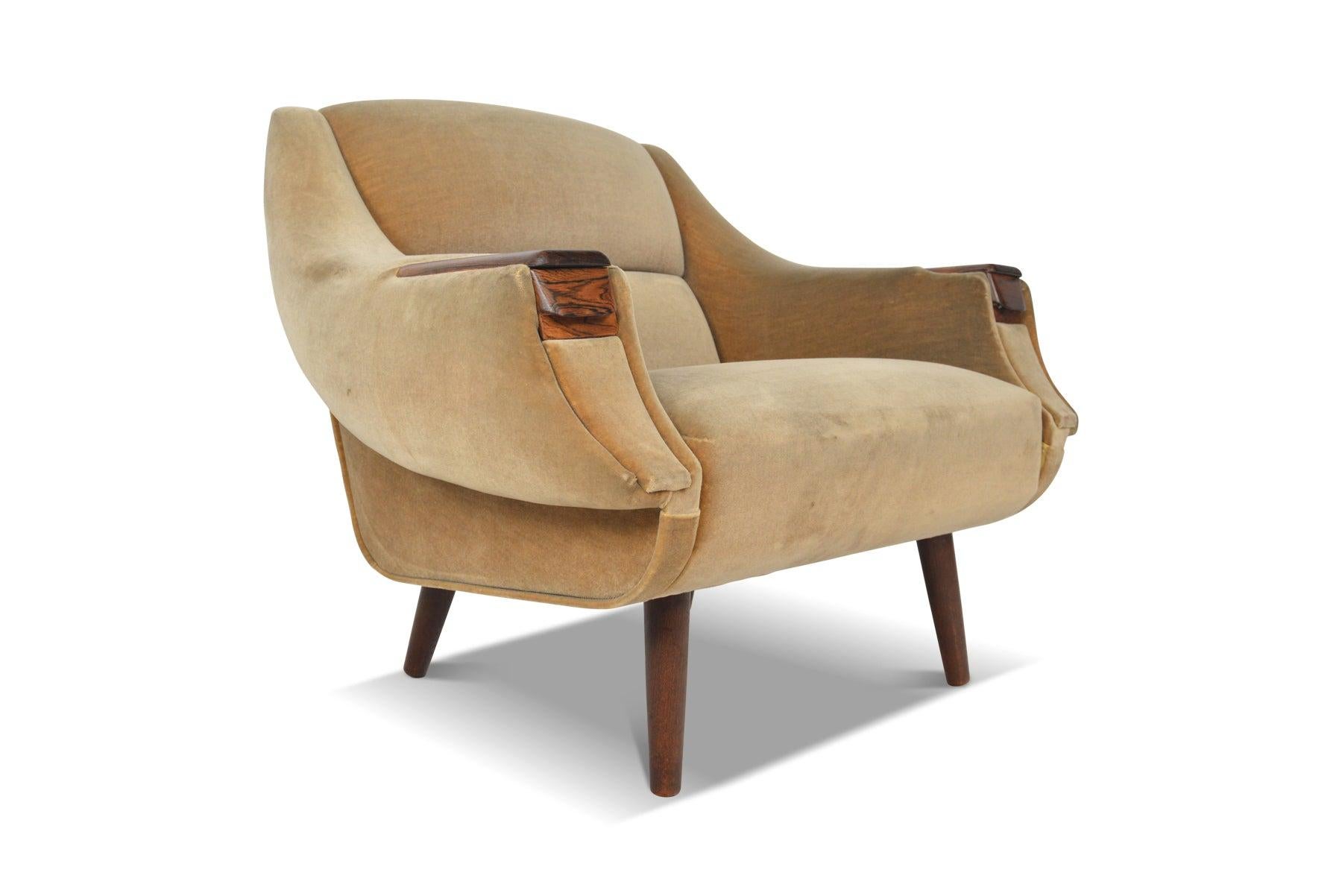 20th Century H.W. Klein Lowback Armchair with Rosewood Paws