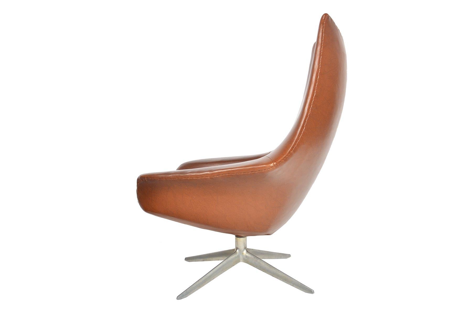 Danish H.W. Klein Pirouette Swivel Lounge Chair