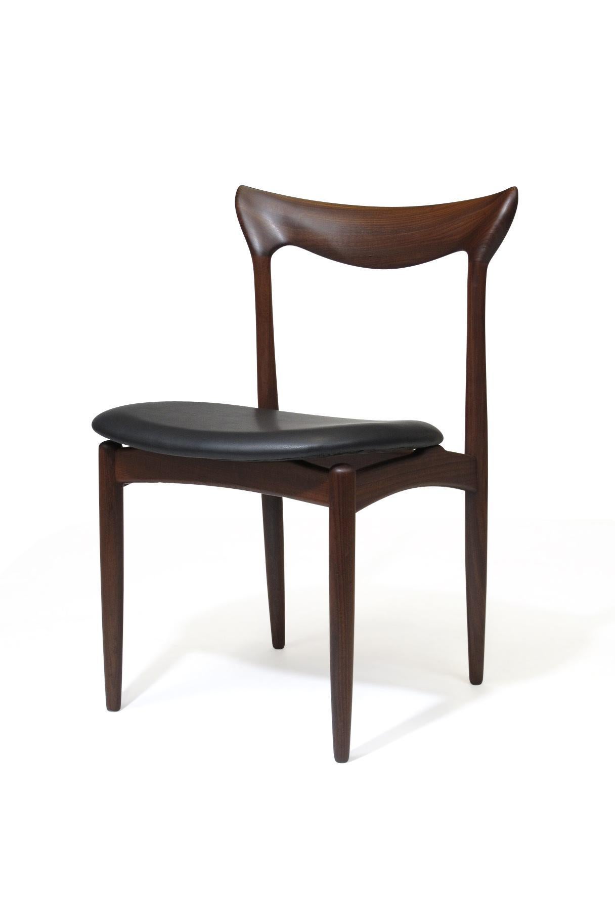 Danish H.W. Klein Sculpted Back Dining Chairs of Walnut, Set of Six