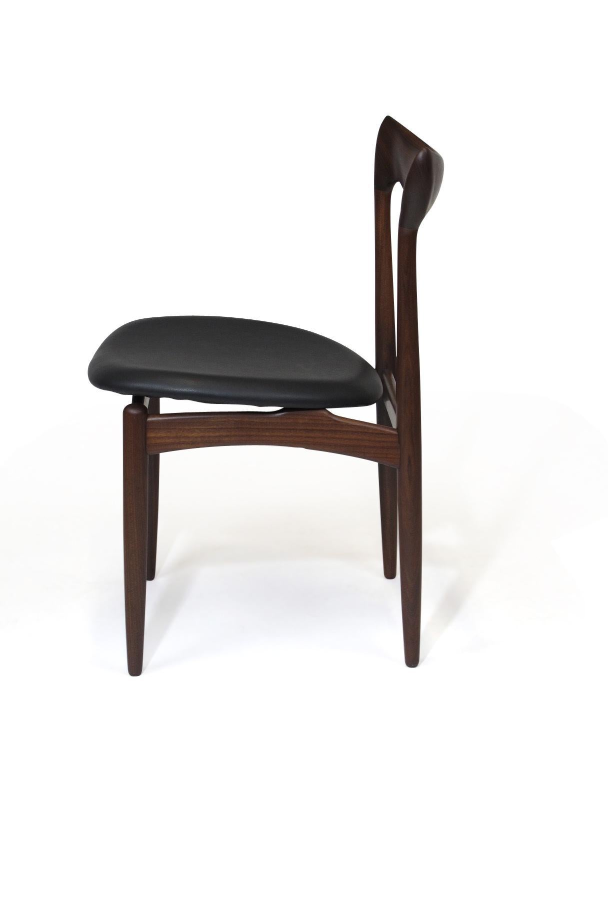 20th Century H.W. Klein Sculpted Back Dining Chairs of Walnut, Set of Six
