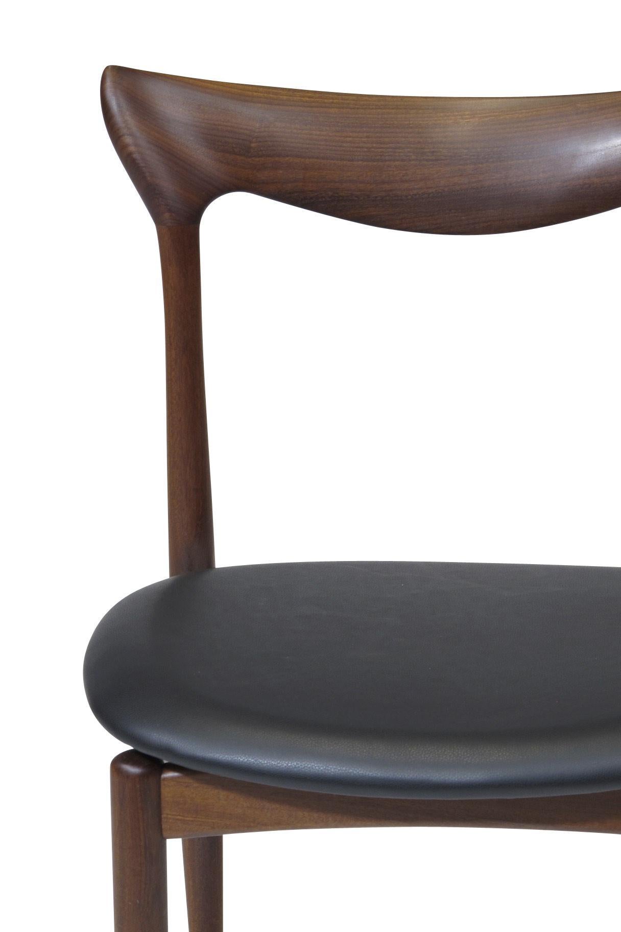 H.W. Klein Sculpted Back Dining Chairs of Walnut, Set of Six 1