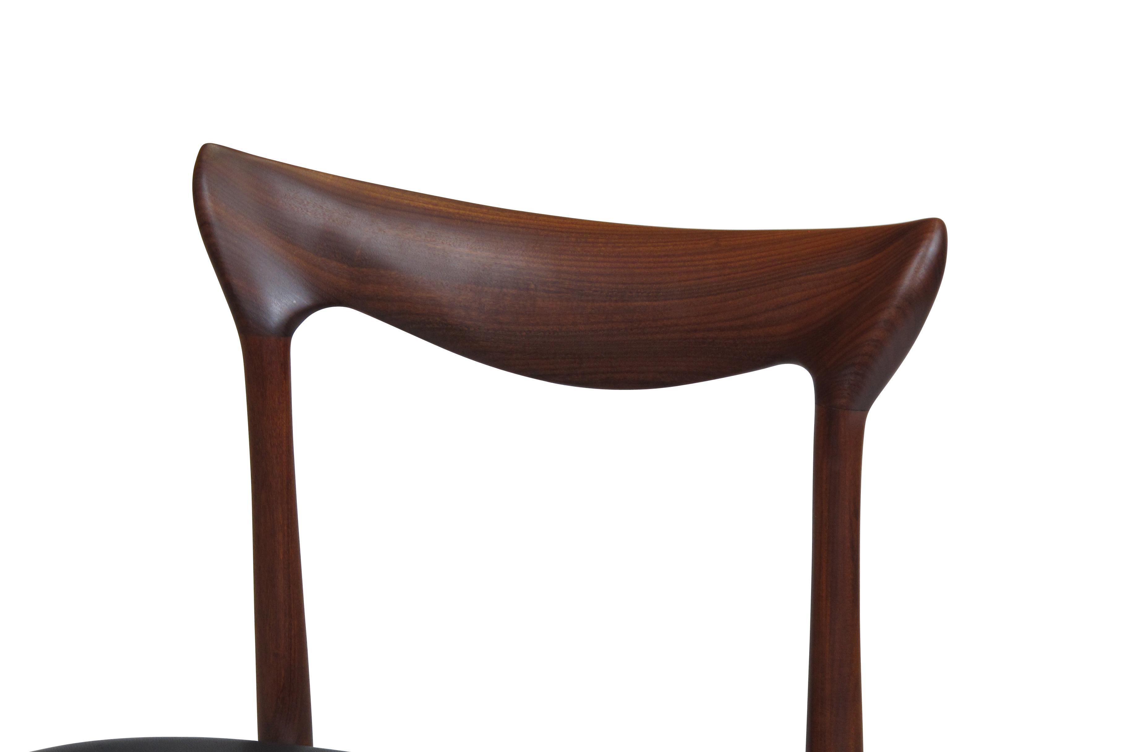 H.W. Klein Sculpted Back Dining Chairs of Walnut, Set of Six 2