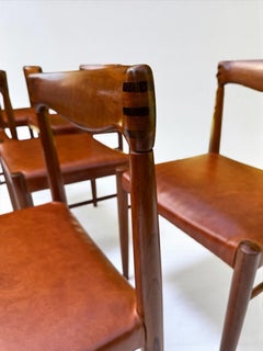 Mid Century H W Klein Teak & Leather Dining Set for Bramin, Denmark 1960's