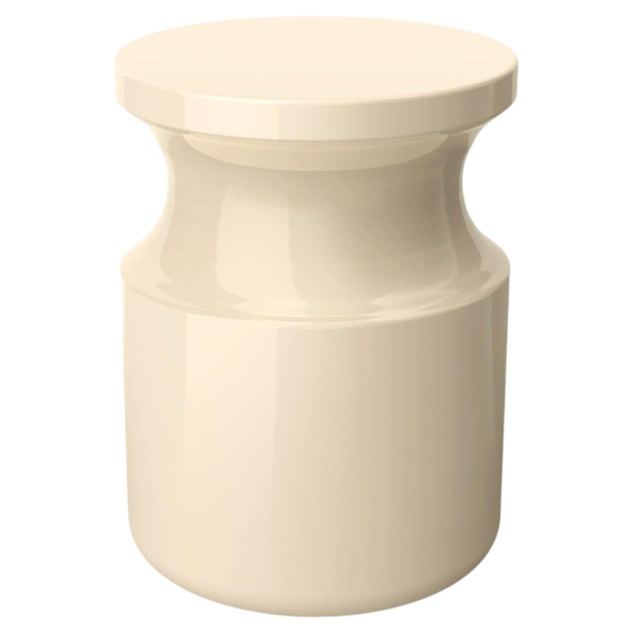 Hya A Ivory Glazed Ceramic Stool For Sale