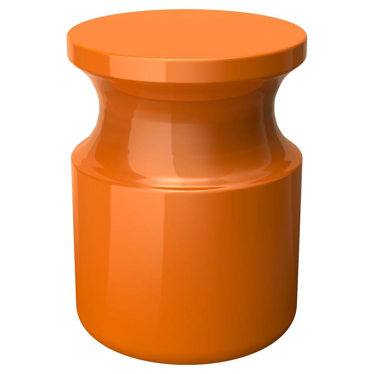 Hya A Orange Glazed Ceramic Stool For Sale