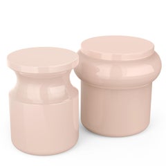 Hya A Pink Glazed Ceramic Stool