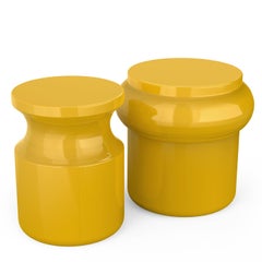 Hya A Yellow Glazed Ceramic Stool