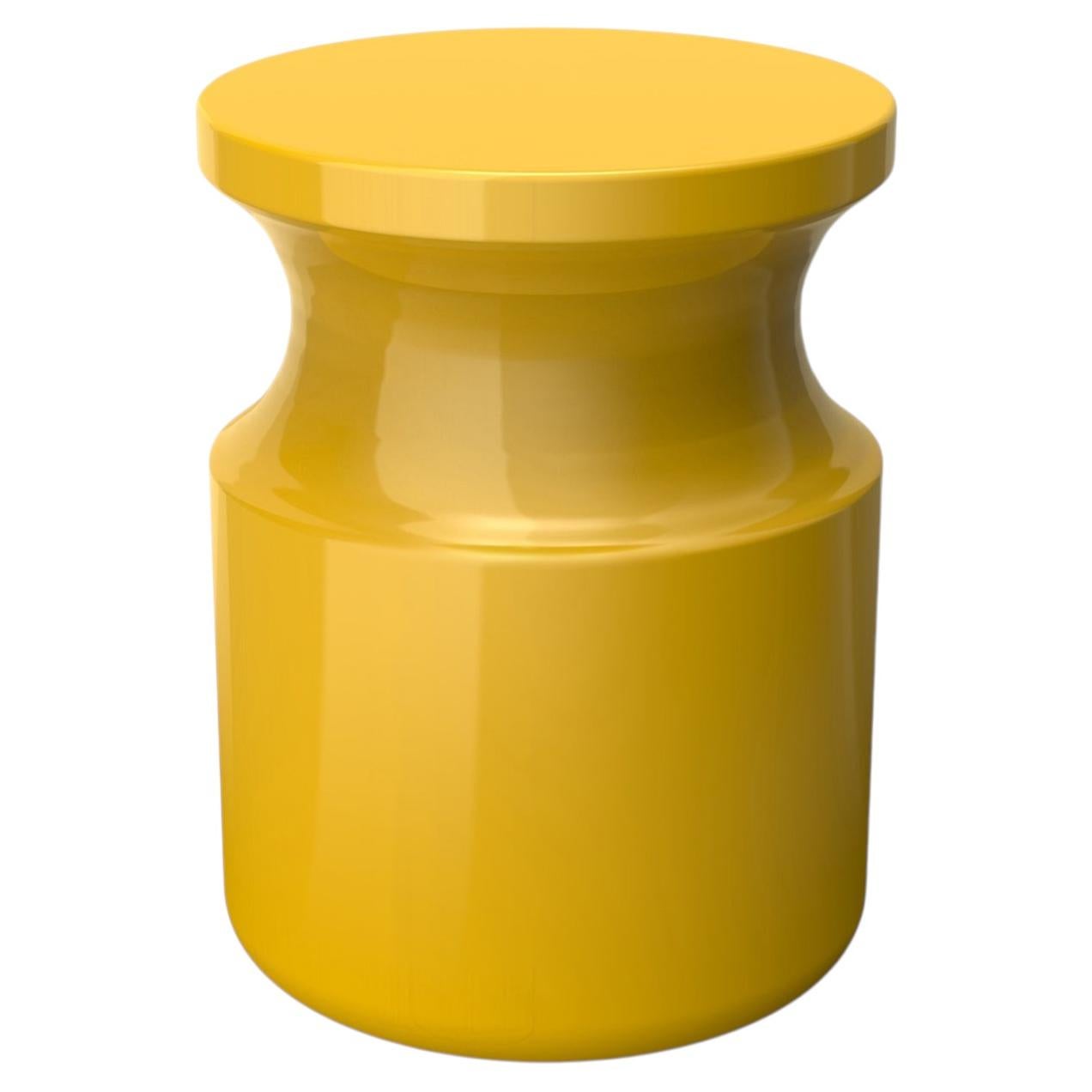 Hya A Yellow Glazed Ceramic Stool For Sale