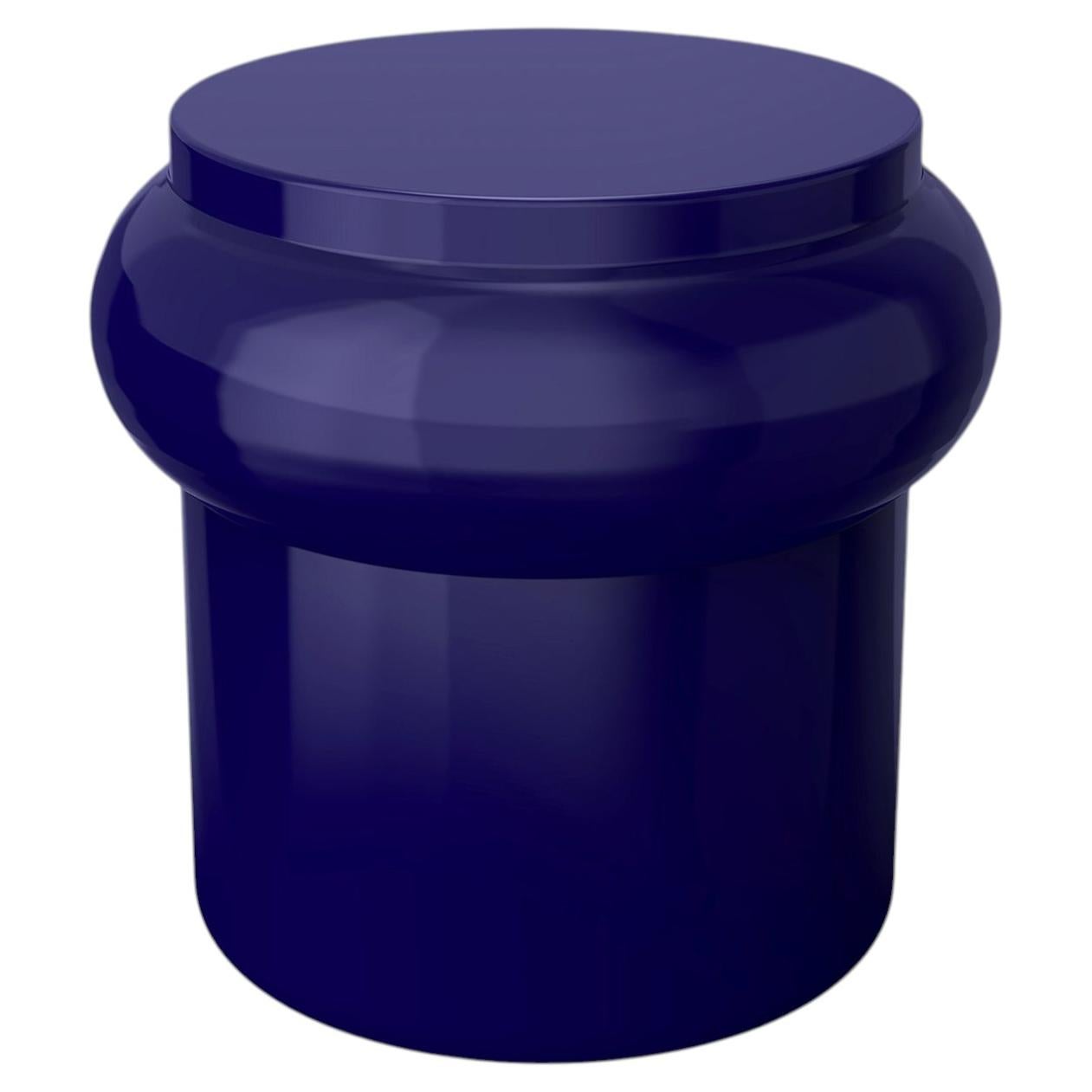 Hya B Blue Glazed Ceramic Stool