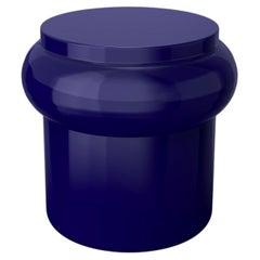 Hya B Blau glasierter Keramikhocker