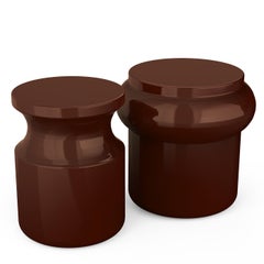 Hya B Brown Glazed Ceramic Stool